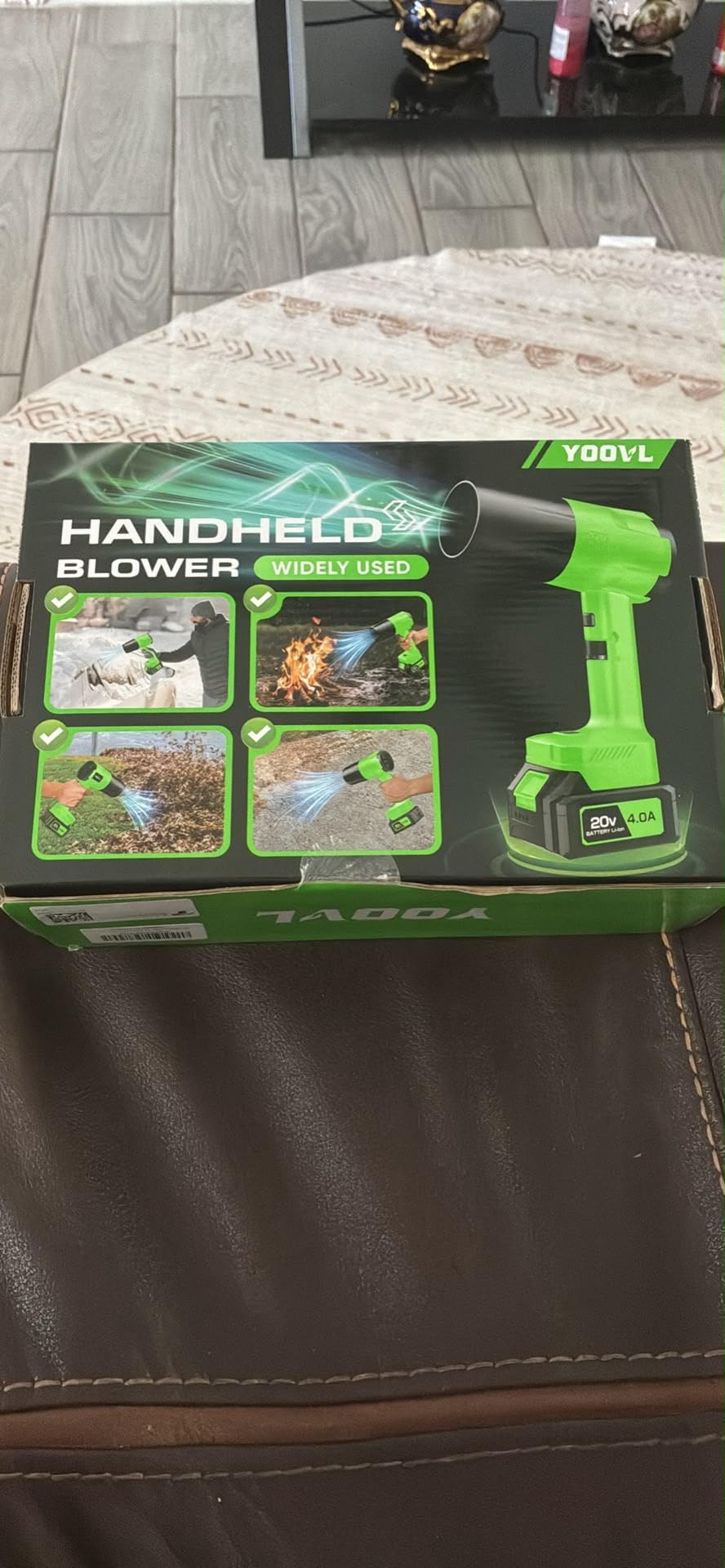 Leaf Blower Cordless, Handheld Leaf Blower with 2 X 4.0Ah Battery and Charger, Snow Blower with 6 Speed Modes, Lightweight Blowers for Lawn Care, Patio, Yard, Blowing Snow, Leaves, Dust customer photo 1