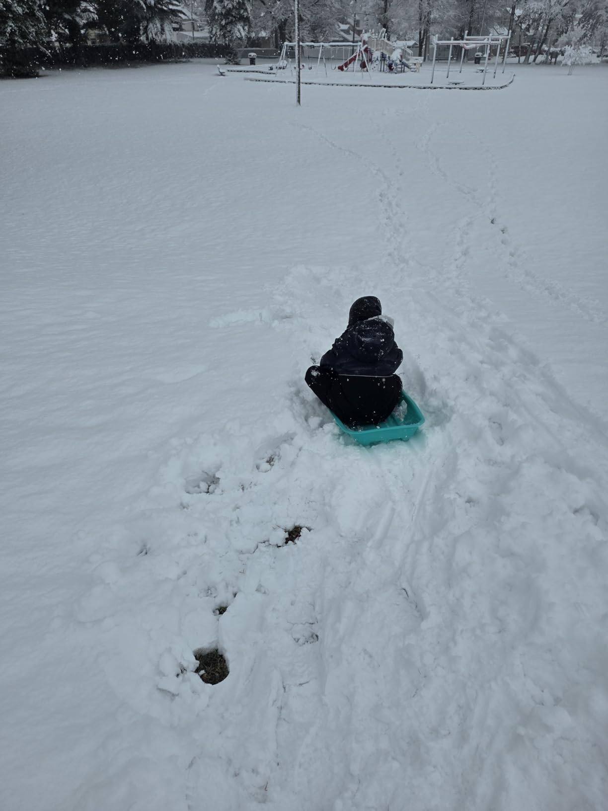 Retrospec Retrorider Plastic Snow Sled – Toboggan Style with Pull Rope, Cold-Resistant Coating, and Hard Bottom for Smooth Downhill Rides – Available for Kids and Adults customer photo 2