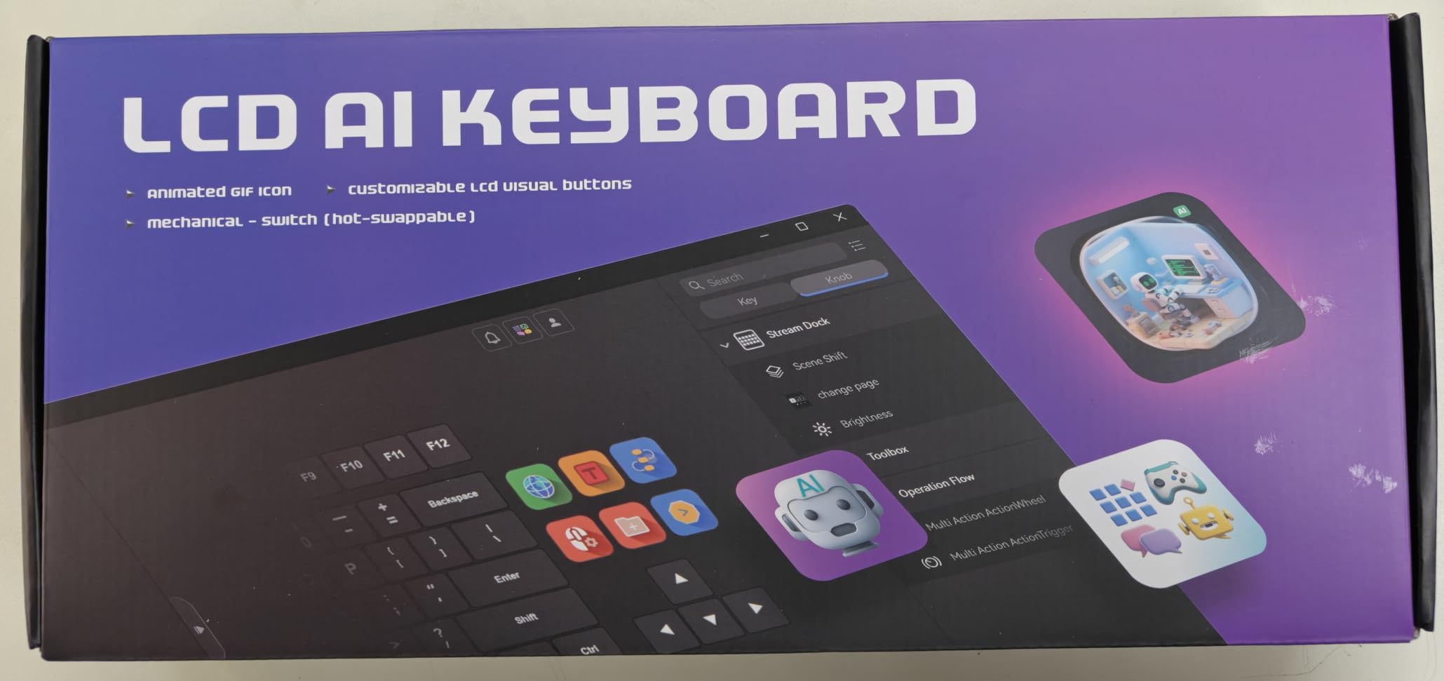 K1 Pro Macro Keyboard, Wired Only Full-Key Programmable On-Board Keypad, Custom Gaming Streaming Mechanical Keyboards with Screen & Knob, Gasket, RGB Backlit, Hot Swappable Shortcut Pad customer photo 2