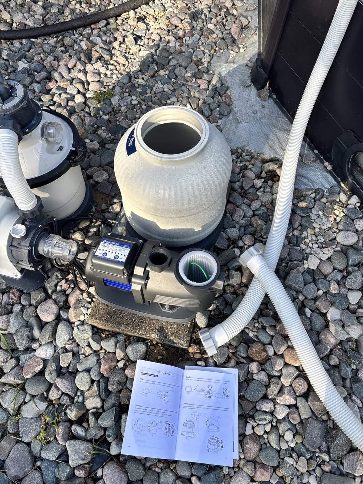 AQUASTRONG Sand Filter Pump for Above Ground Pool with Timer, 1/2 HP Pool Pumps Above Ground 2500 GPH for Pools up to 9000GAL, 12in Pool Sand Filter with 6-Way Valve, Improved Circulation & Filtration customer photo 2
