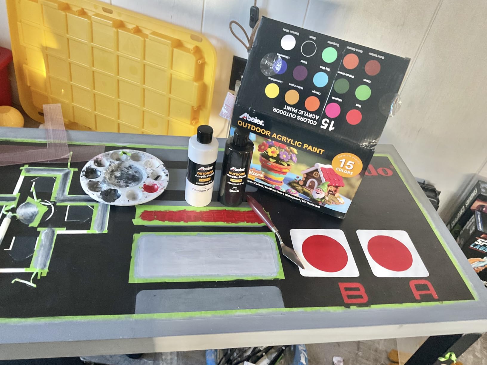 ABEIER Outdoor Acrylic Paint Set, 15 x 8.45 oz, Waterproof & UV Resistant customer photo 2