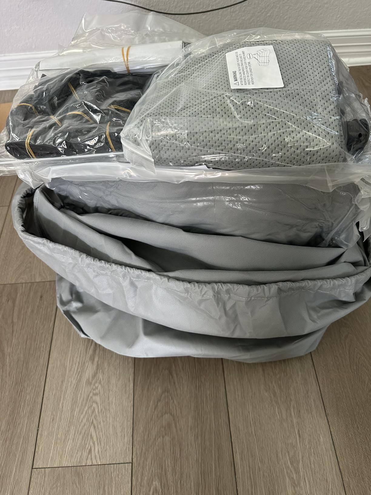 Pop Up Camper Cover 18' ~ 20', Upgraded 9-Layers Top Waterproof Pop-up Tent Trailer Cover Anti-UV Folding Camper RV Cover for Motor Home Winter Snow Protection customer photo 2