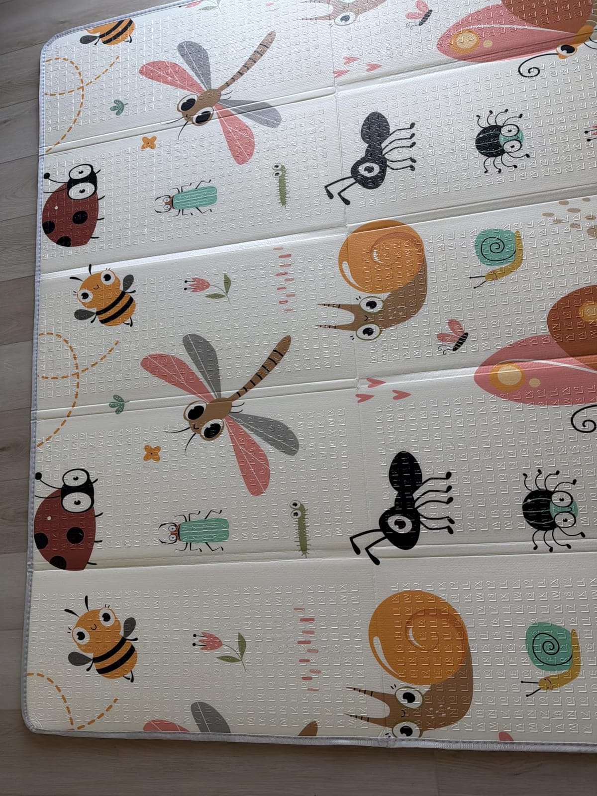 Foldable Baby Play Mat, 50x50 Waterproof Playmats for Babies and Toddlers Kids, Safe Foam Playmat for Tummy Time, Reversible Portable Baby Floor Mat for Infant, Toddler, Sun+Dinosaur customer photo 2