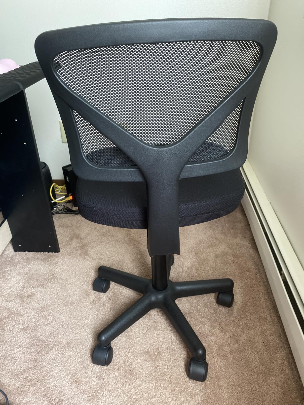 DUMOS Armless Desk Chairs, Small Home Office Mesh Chairs | Ergonomic Adjustable Mid Back, Swivel Rolling Task, Computer Work Vanity Small Spaces, Dark Grey customer photo 2