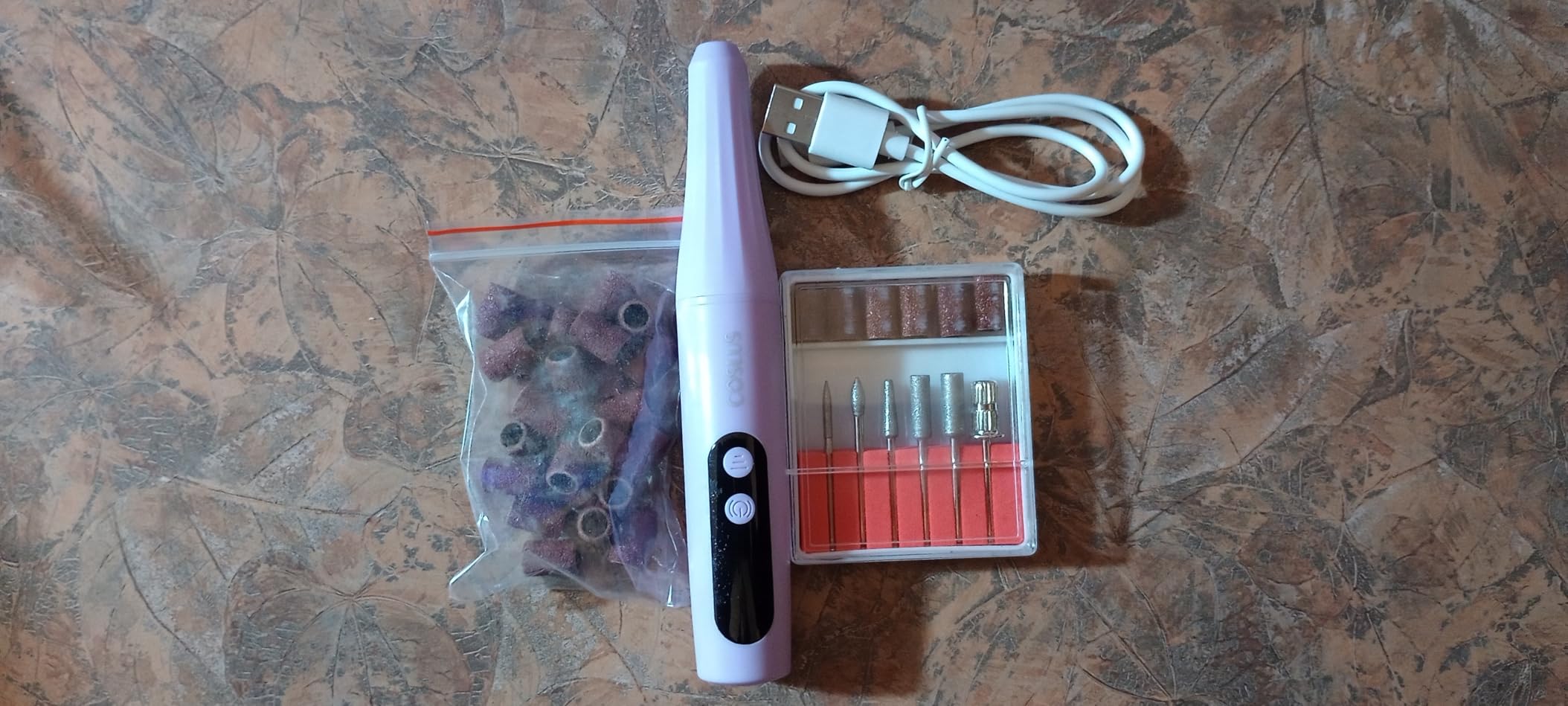 COSLUS C52 Electric Cordless Nail Drill with LED Screen, Professional Kit | Portable Nail File kit for Acrylic Gel Powder Removal, Beginner-friendly Home DIY & Salon Use, Manicure Pedicure Kit, Purple customer photo 1