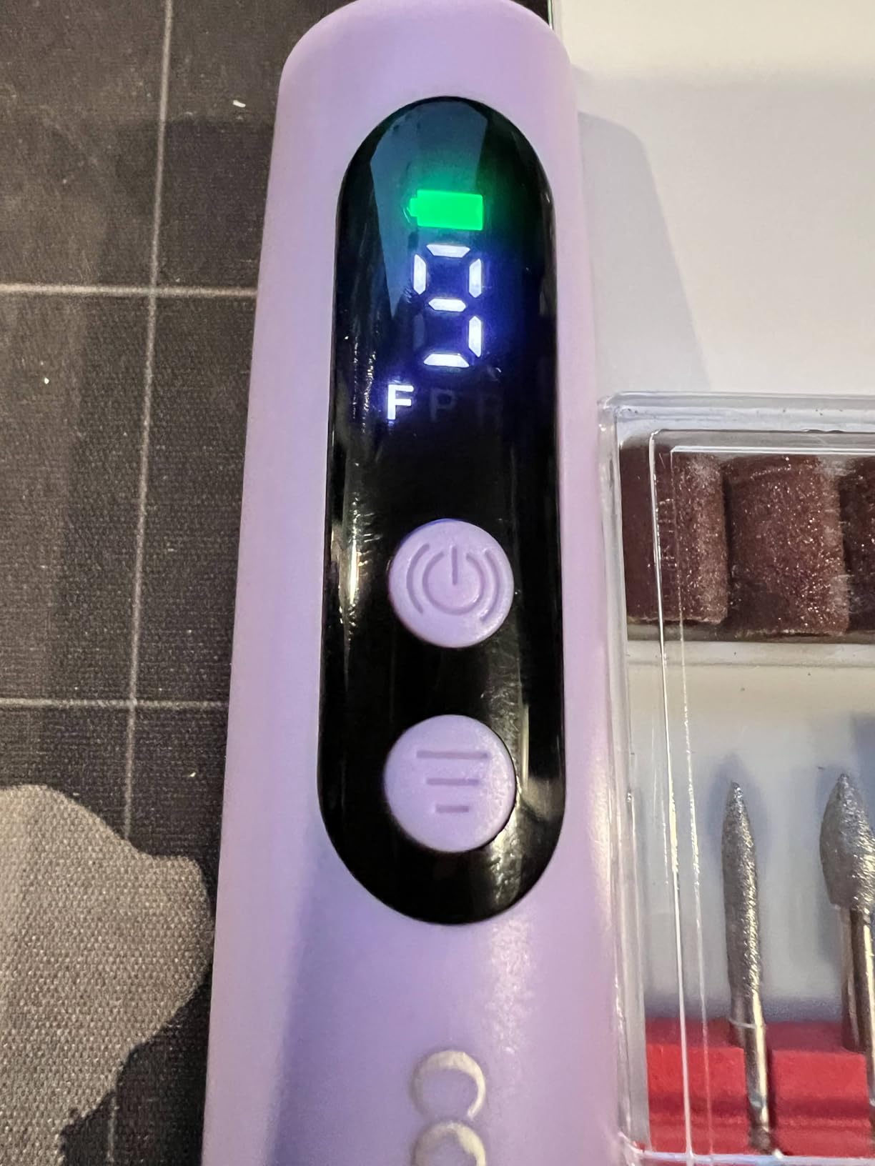 COSLUS C52 Electric Cordless Nail Drill with LED Screen, Professional Kit | Portable Nail File kit for Acrylic Gel Powder Removal, Beginner-friendly Home DIY & Salon Use, Manicure Pedicure Kit, Purple customer photo 2
