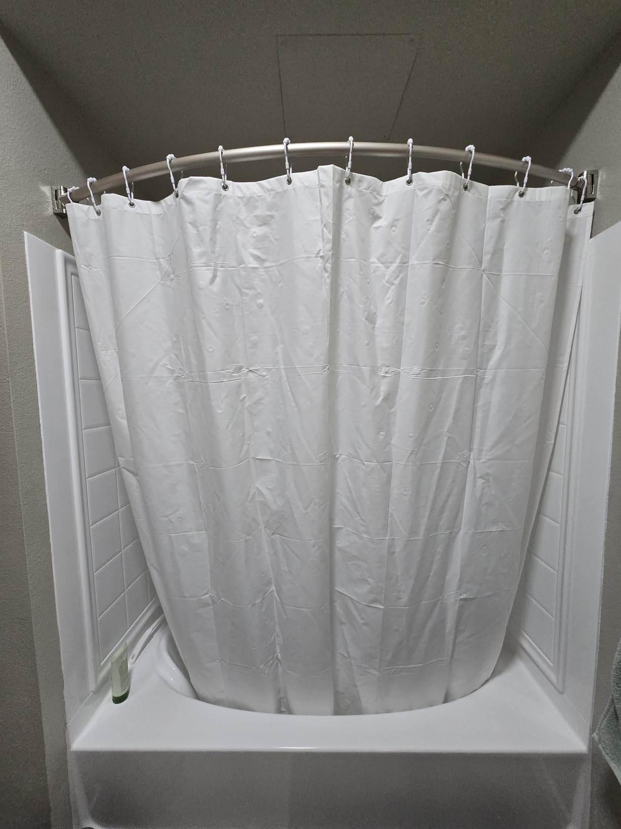 Waterproof Fabric Shower Curtain Liner, TPU Coated, PEVA-Free & Odorless, Hotel Quality, 3 Magnets, Rust-Proof Metal Grommets, Machine Washable, White, 72x72 Inch customer photo 2