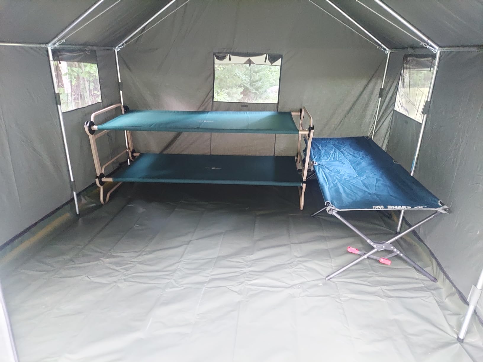 Cotton Canvas Wall Tent w/Steel Frame PVC Floor Rainfly customer photo 1