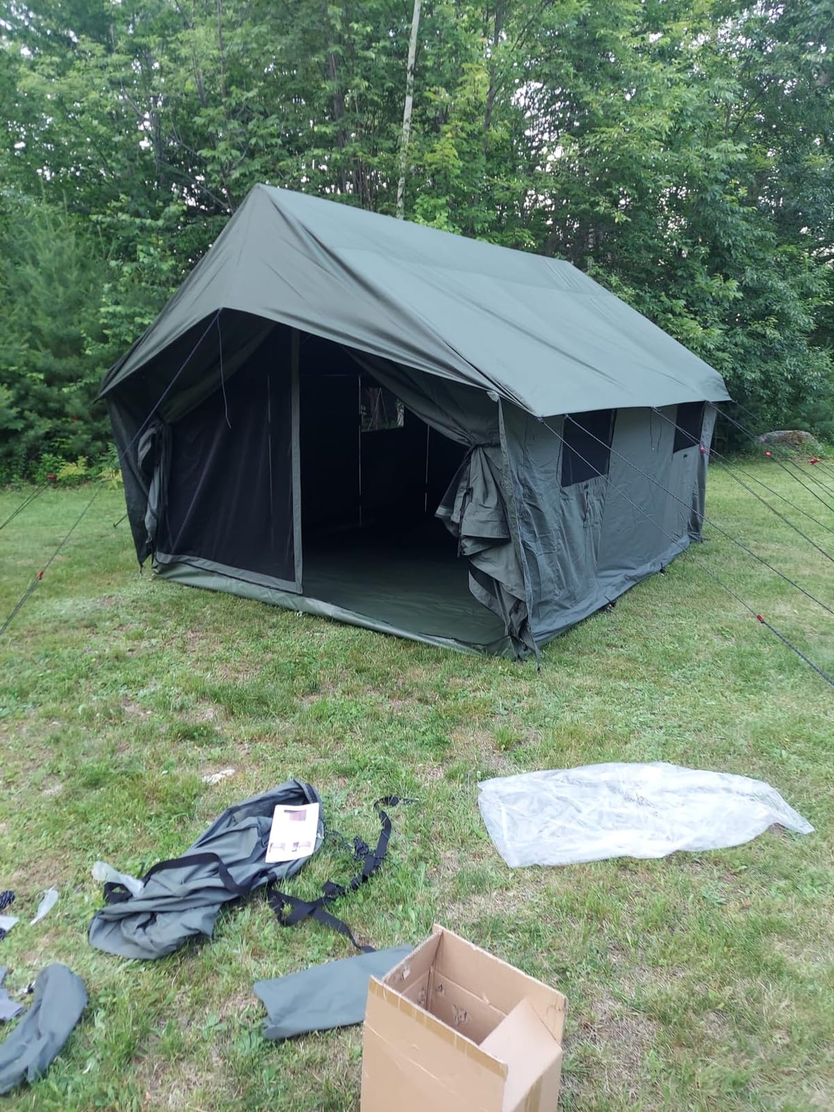 Cotton Canvas Wall Tent w/Steel Frame PVC Floor Rainfly customer photo 2