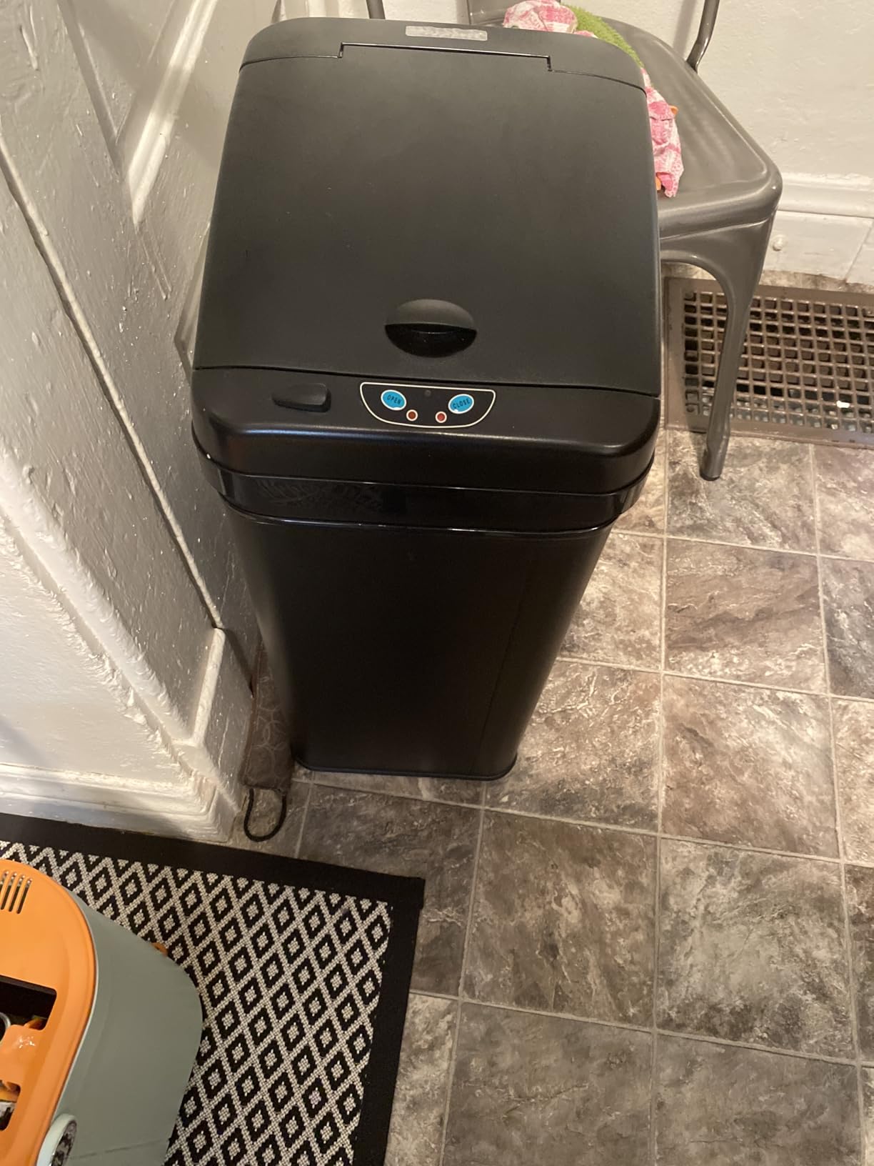 iTouchless 13 Gallon Sensor Trash Can with Lid | Pet Lock and Odor Filter | Patented 50L Auto Motion Sensor Kitchen Garbage Can | Fingerprint-Proof Luxury Stainless Steel Rectangular Wastebasket, Black customer photo 1