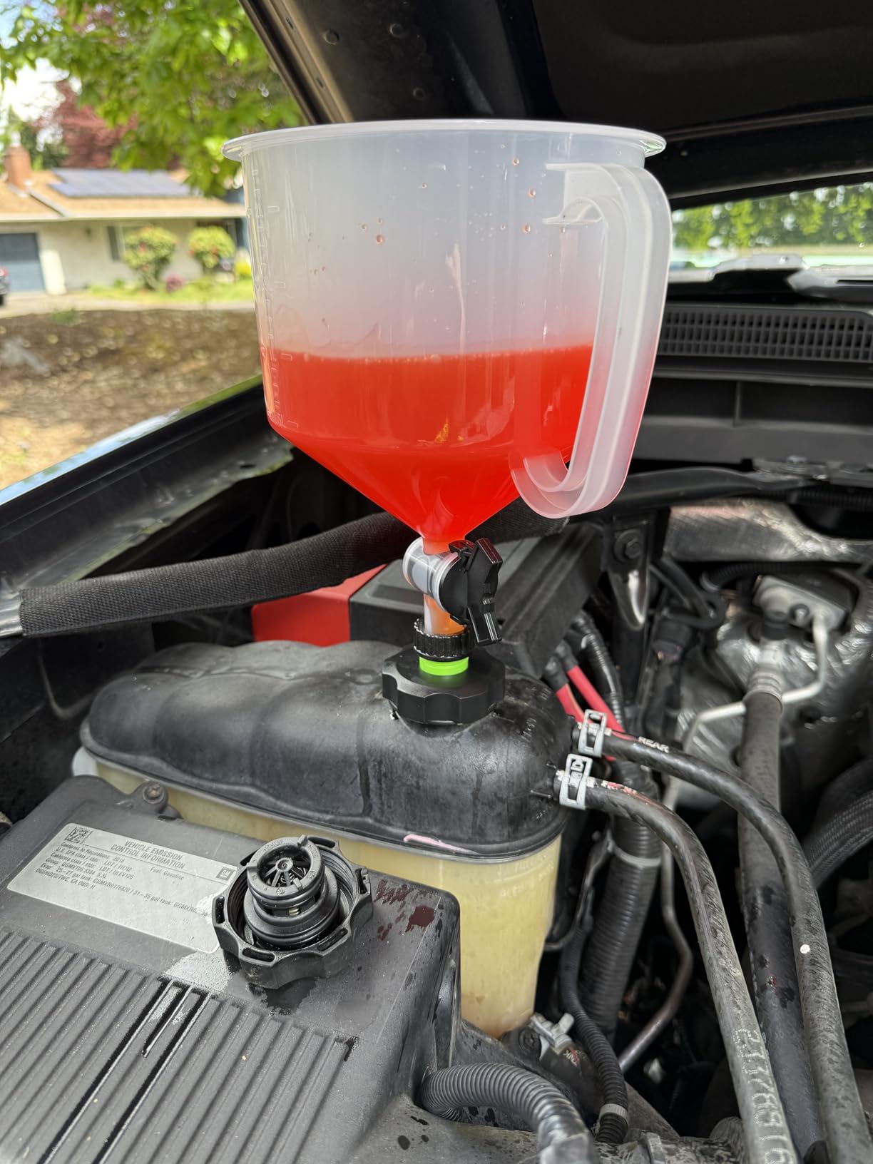 20-Piece Engine Oil Funnel Kit, 1.59QT/1.5L Oil Funnel Set with 12 Adapters, Siphon Hose Pump, Towel, Elbow Fitting, Arrow Screen and Magnetic Storage Hooks Tray, Compatible with GM/Ford/BMW/Audi Etc. customer photo 2