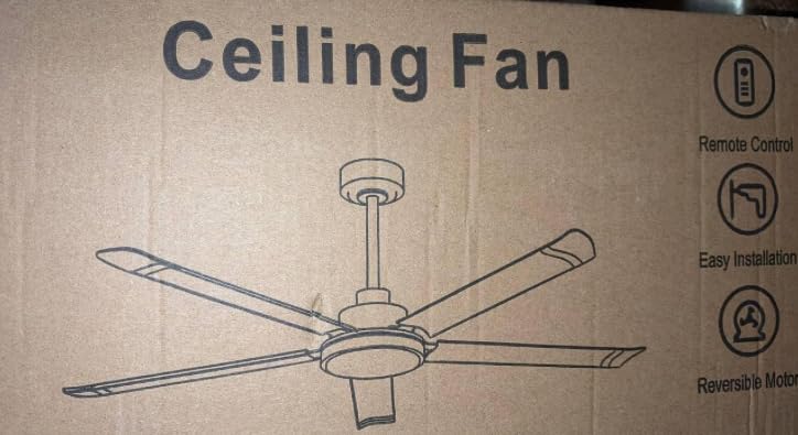 Ohniyou 60'' Industrial Ceiling Fan with Light for Patio, Porch, Black | 6800 CFM Airflow, 35dB DC Motor, 5 Aluminum Blades, 3CCT Dimming, Remote/APP Control, Covered Outdoor Metal Fan customer photo 1
