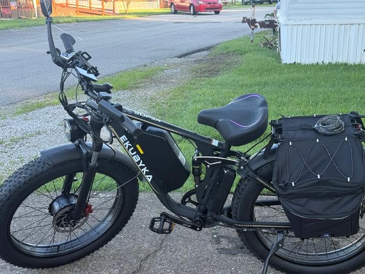 9000W Dual Motor Electric Bike for Adults, 48MPH Fast Full Suspension Ebike, 52V 36Ah Removable Battery for 120 Miles Range, 26 Inch Fat Tire Dual Shock All-Terrain E-Bike, 400lbs Capacity customer photo 2