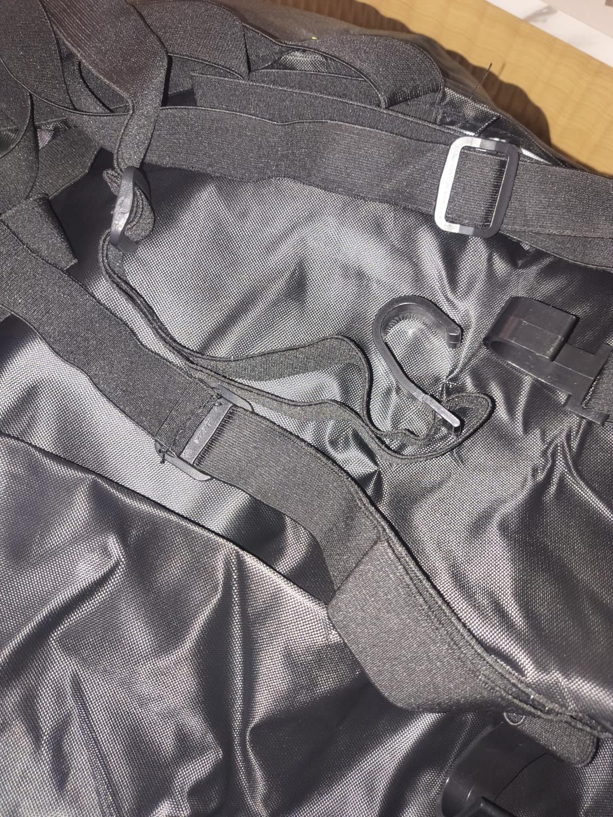 600D Heavy-Duty Wide Width RV Roof Cover - Featuring Reflective Strips, Camper roof Cover, Waterproof UV Resistant, Travel Trailers, Class C/B/A Motorhomes, Popup & Truck Campers, RVs, Black 7.5m*3.3m customer photo 2