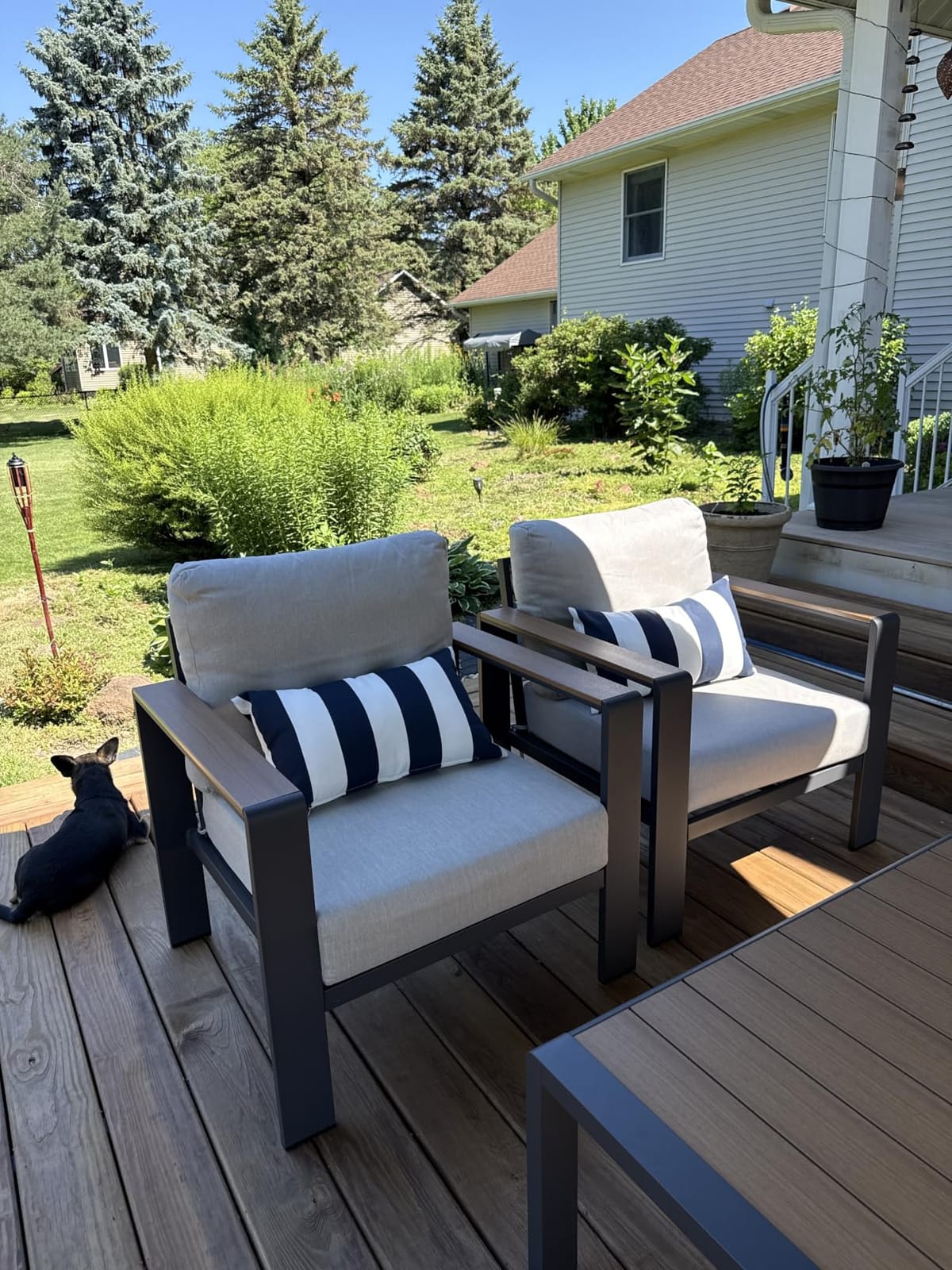 DYTXIII Pack of 2 Waterproof Outdoor Lumbar Pillow with Inserts, 12x20 in Rectangle Decorative Patio Throw Pillow for Home, Sofa,Bench and Patio Furniture, Vines Navy customer photo 2