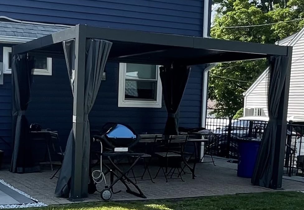12' x 16' Pergola with Adjustable Louvered Roof and Aluminum Frame customer photo 2