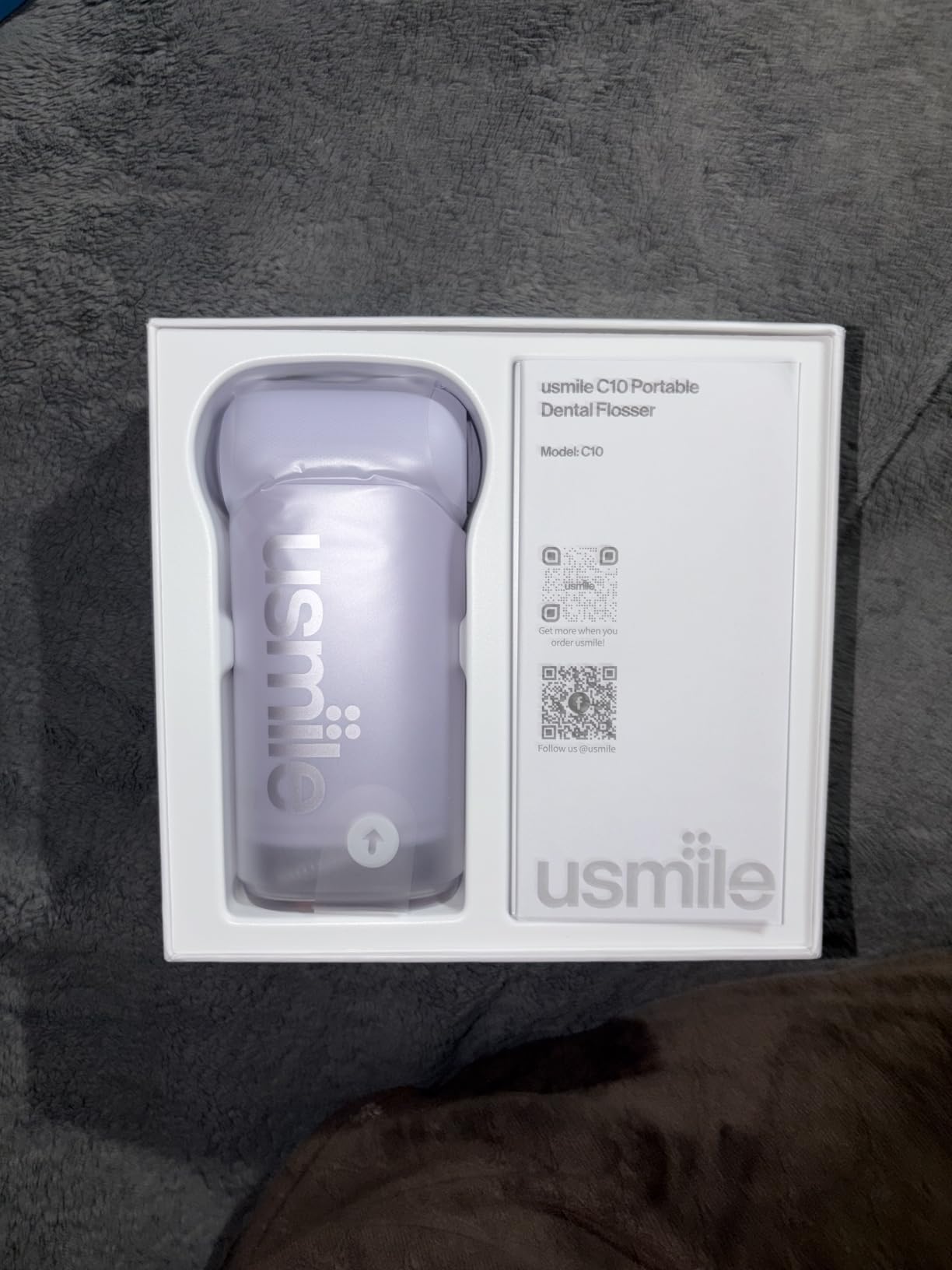usmile C10 Portable Water Flosser for Travel, 95-Day Battery, IPX7, Purple | 180ml Tank, 4 Modes, 360° Nozzle, Cordless Oral Irrigator for Braces, Implants & Sensitive Teeth, Teeth Cleaner customer photo 2