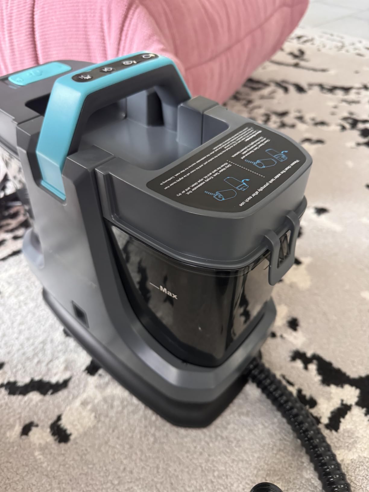 Starrybot Portable Carpet Cleaner with Steam, 18Kpa Spot Cleaner(Gray) | Steam and heating technology help lift pet messes, couch stains, stair spots, rugs, and furniture dirt customer photo 1