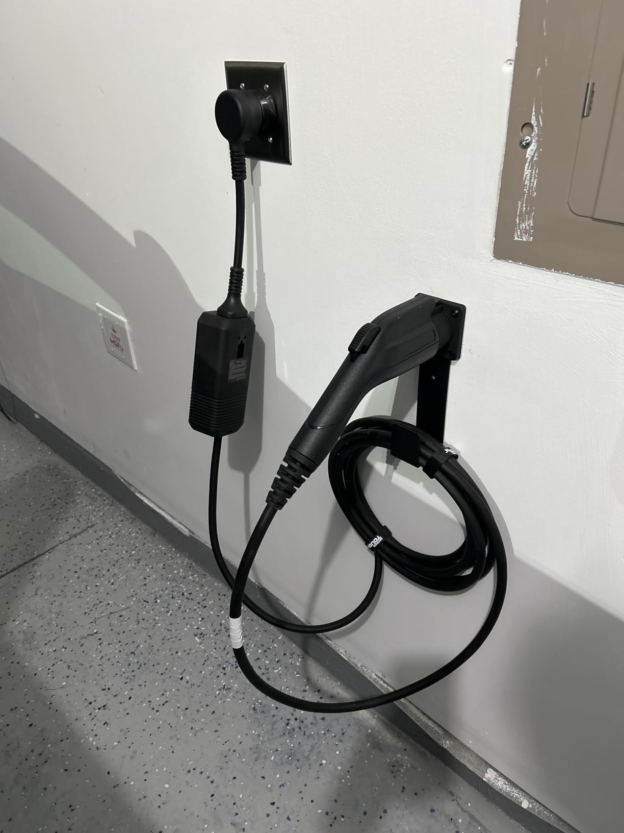 EV Charger Holder - Tesla Connector, Nozzle Holster Dock and J-Hook Combination, EV Cable Holder Wall-Mount Electric Vehicle Charger customer photo 2