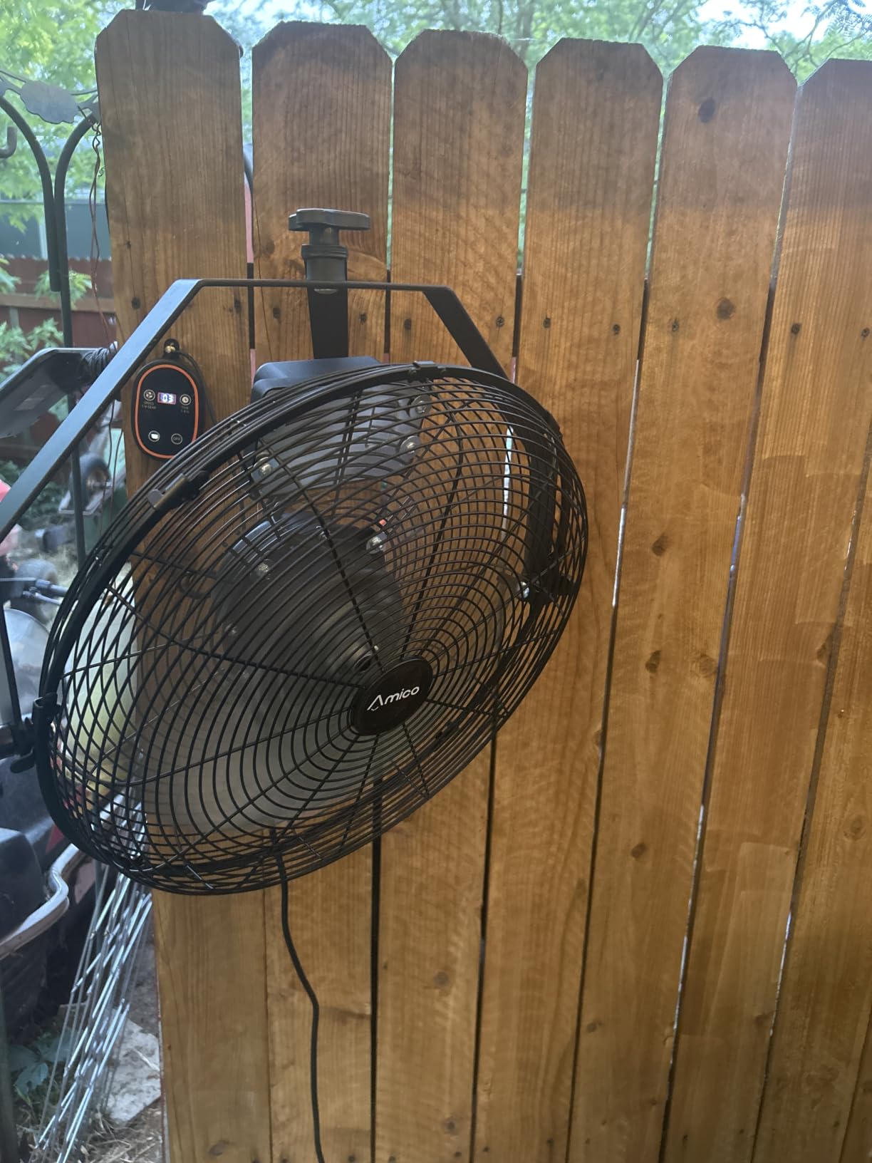 Amico 18 Inch Wall Mount Fan with Remote, Brushless DC Motor, 9-Speed | Industrial Metal Fan, High Velocity Wall Fan, 4000 CFM Commercial Fans for Garage, Greenhouse, Warehouse, Patio, Outdoor customer photo 2