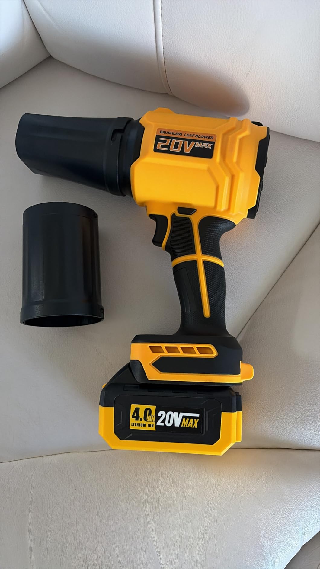Cordless Leaf Blower for DEWALT 20V Max Battery, 720-CFM 180-MPH Handheld Electric Brushless Dust Blower with Light, Battery Powered Leaf Blowers for Patio, Lawn Care, Leaves (4.0Ah Battery Included) customer photo 2