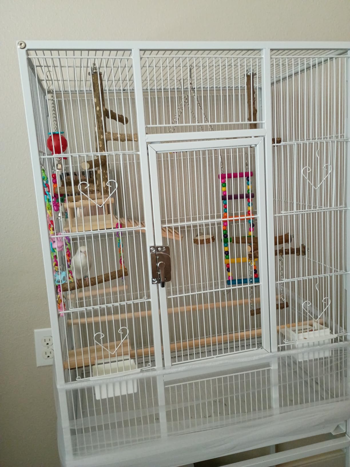 YITAHOME 53.9 inches Metal Bird Cage for Parakeets: Large Parrot Cages with Seed Catcher & Birdcage Cover with Rolling Stand & Brakes for Lovebirds Cockatiels Pigeon Finches customer photo 2