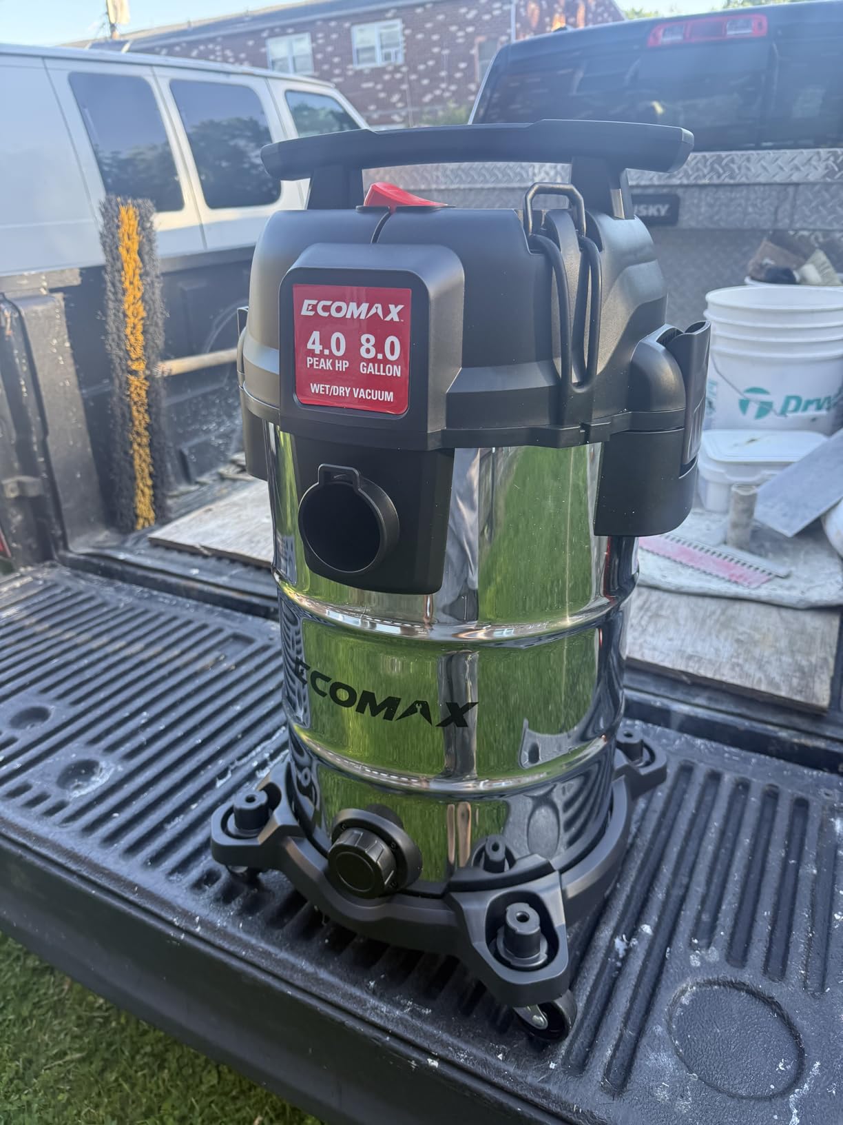 ECOMAX 8 Gallon Ultra Quiet Stainless Steel Shop Vacuum Wet and Dry | 4 Peak HP, 80% Quieter Operation, Durable Long Life Motor, Portable Vacuum for Garage, Workshop, Jobsite, Complete Accessory customer photo 2