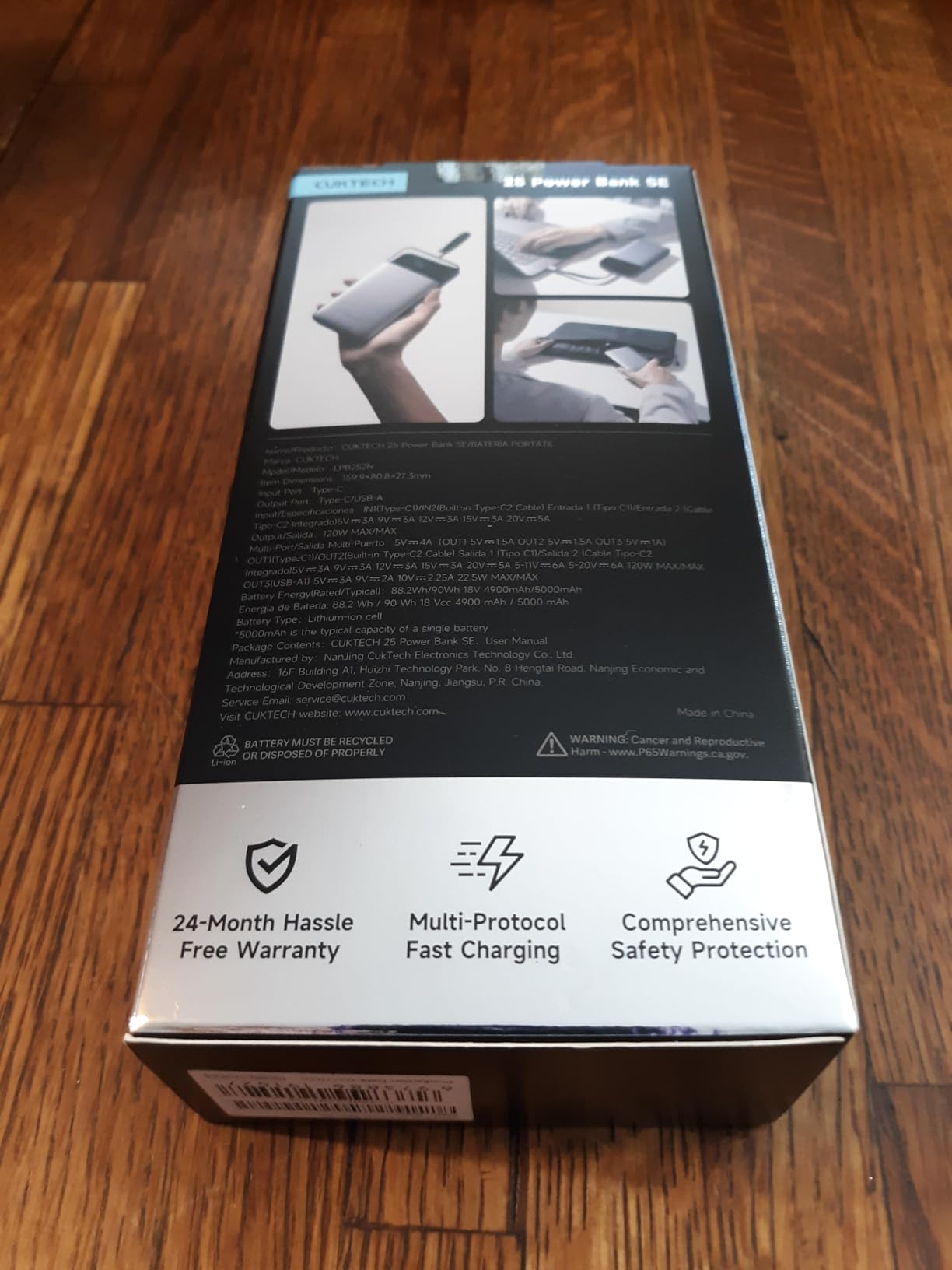 CUKTECH 25,000mAh Power Bank, 100W Max Portable Charger with Built-in USB-C Cable, Fast Charging External Battery Pack for MacBook Pro/Air, iPhone 17/16/15 Series, Samsung, Pixel, Airline Approved customer photo 1