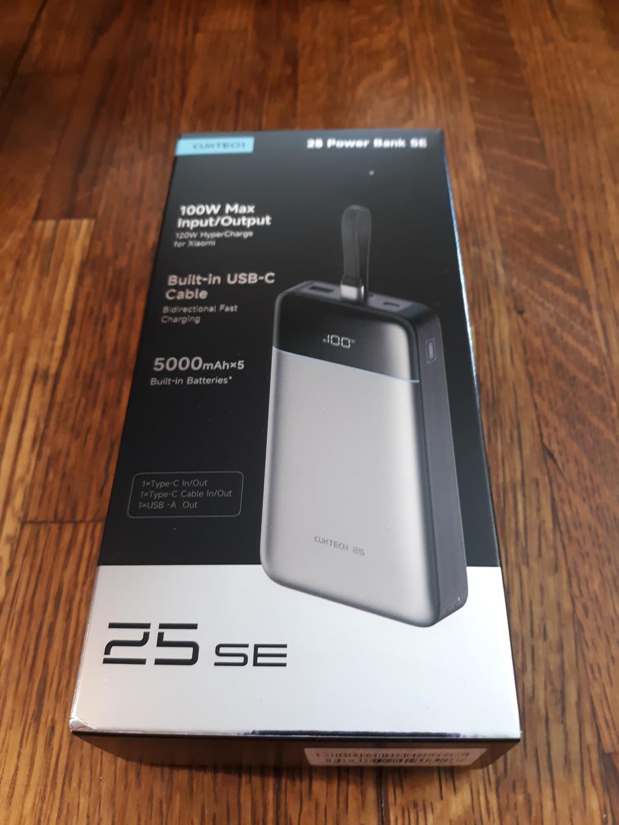 CUKTECH 25,000mAh Power Bank, 100W Max Portable Charger with Built-in USB-C Cable, Fast Charging External Battery Pack for MacBook Pro/Air, iPhone 17/16/15 Series, Samsung, Pixel, Airline Approved customer photo 2