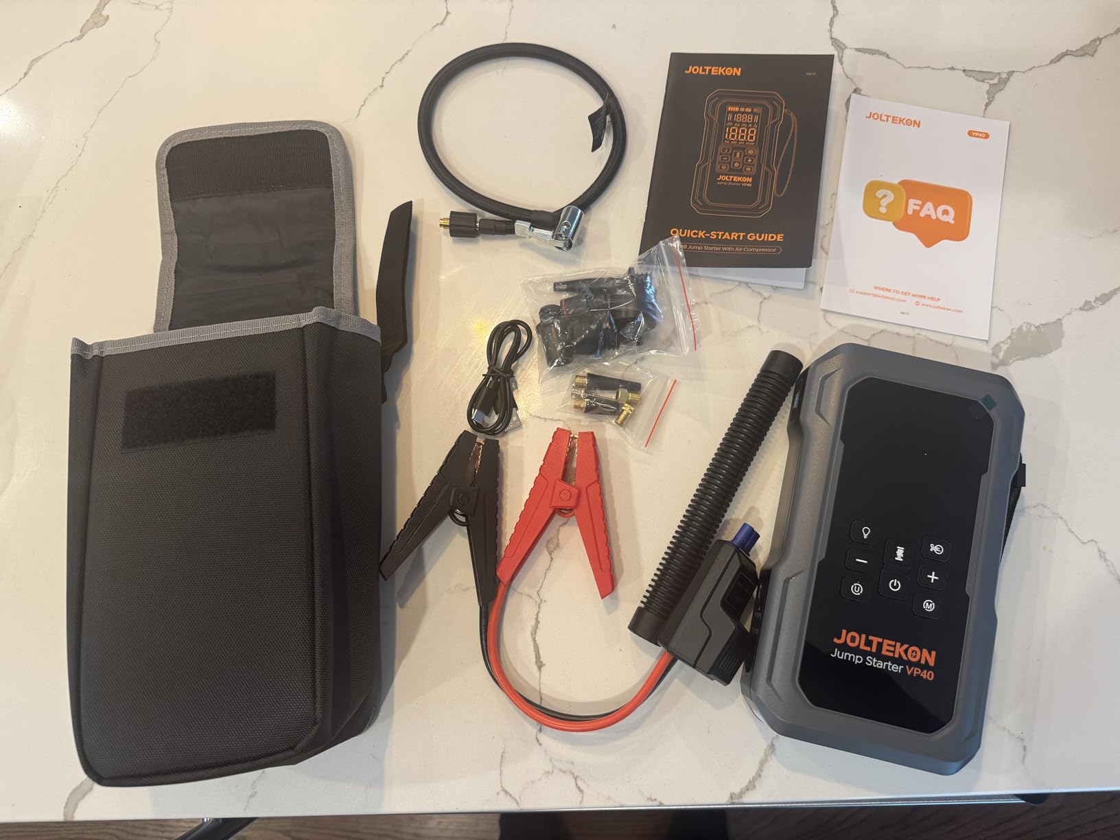 6000A 160PSI 9-in-1 Car Battery Jump Starter with Air Compressor & Air Blower (All Gas 12L Diesel), Battery Jumper Starter Portable Jump Box for Car Battery with 800LM Light/18W Fast Charge customer photo 2