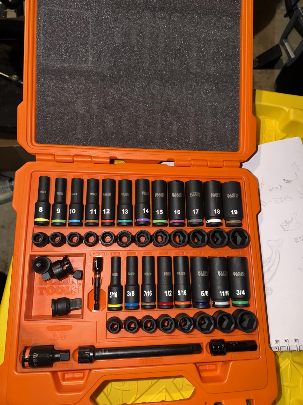 Klein Tools 65148HD KNECT Deep-Well and Shallow Impact Socket Set, 3/8-Inch Drive, SAE and Metric, 44-Piece Tool Set, Impact Driver, Swivel Adapter, Wrench Extensions, Removable Socket Organizer customer photo 1