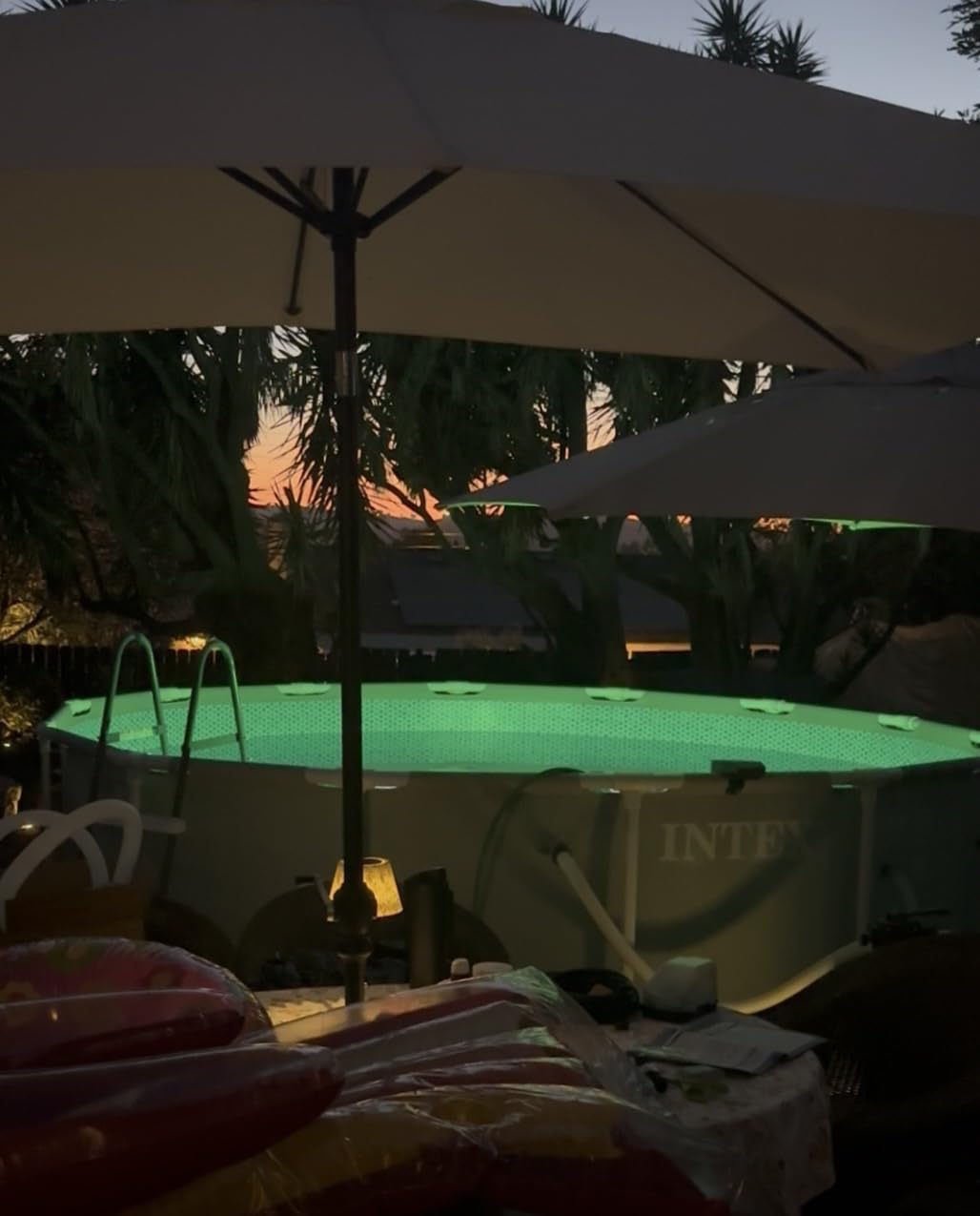Extra Large Solar Pool Lights for Inground & Above Ground Pools, 80 LEDs RGBIC Underwater Pool Lights with Remote, Dual-Color Lighting, 10 Colors & 7 Modes, Solar & USB Rechargeable [Patent Pending] customer photo 2
