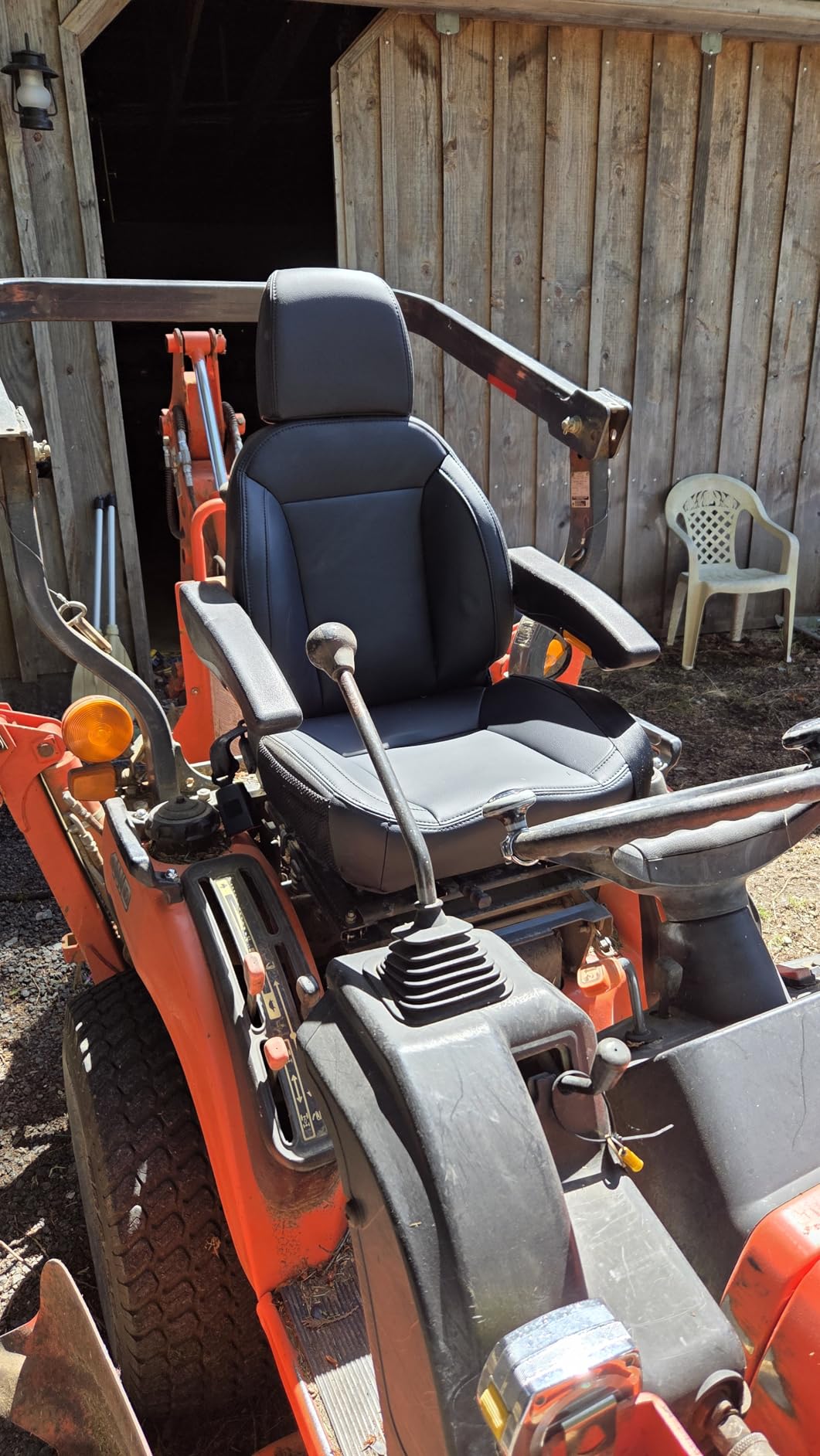 Universal Orange Ergonomic Tractor Seat with Adjustable Backrest, Armrests & Safety Belt And Micro Switch– Replacement for Zero Turn Mowers, Forklifts, Skid Steers, Loader Telehandler Dozer Excavator customer photo 2