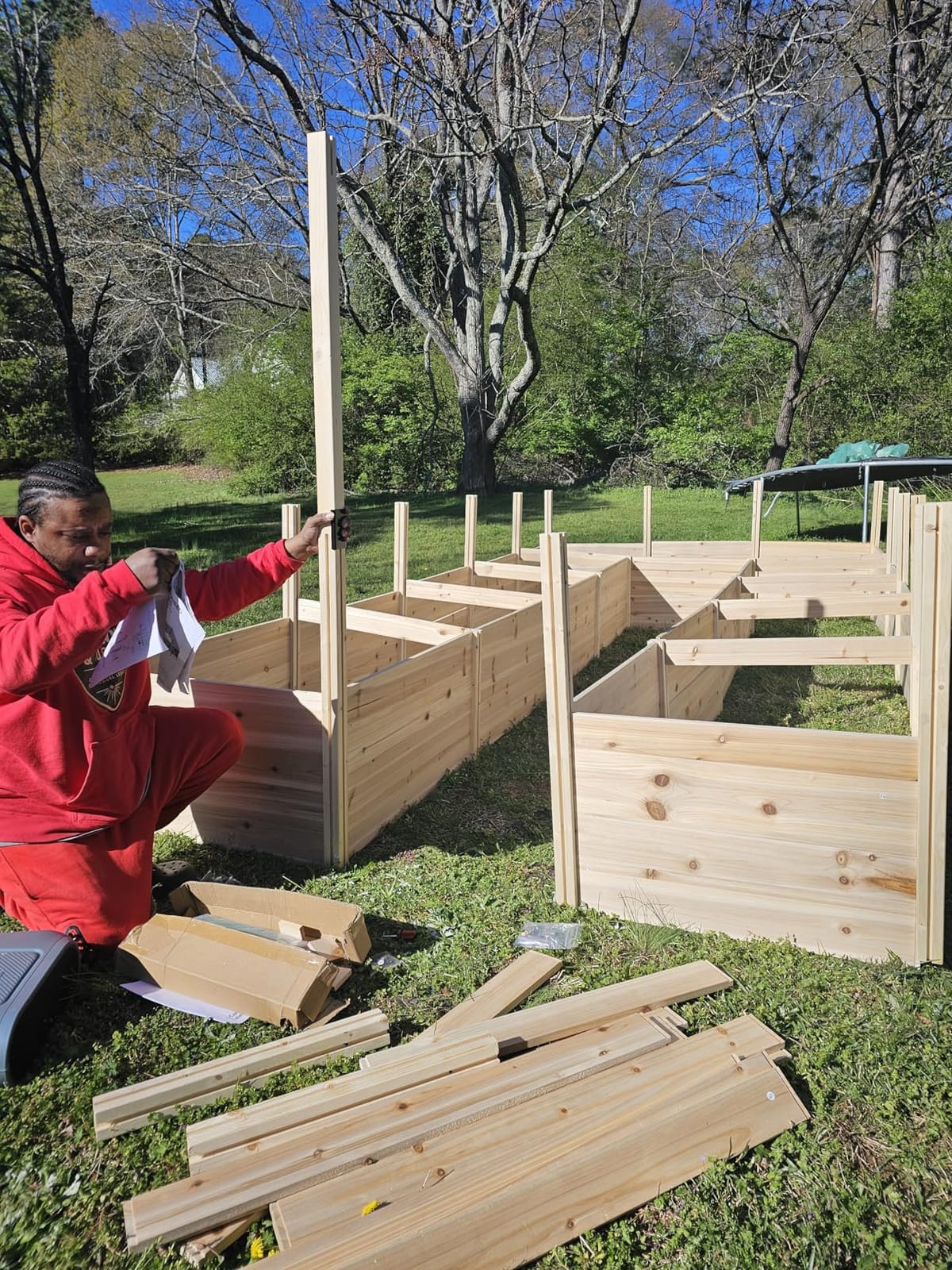 AMERLIFE Raised Garden Bed with Fencing and Trellis, 18