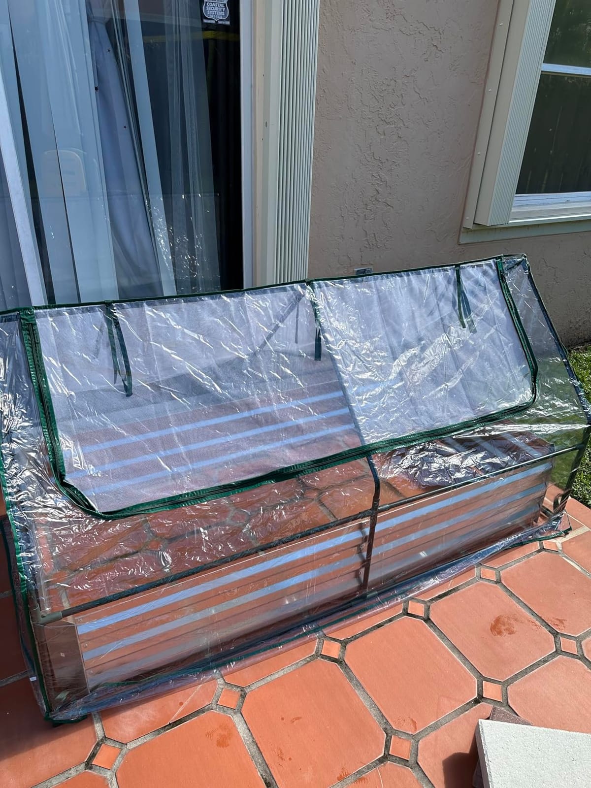 S AFSTAR Raised Garden Bed with Cover, 6FT x 3FT x 3FT Galvanized Bottomless Garden Bed with Greenhouse & Dual Roll-Up Screen Windows, Outdoor Metal Planter Box Kit with Cover (Black & Clear) customer photo 1