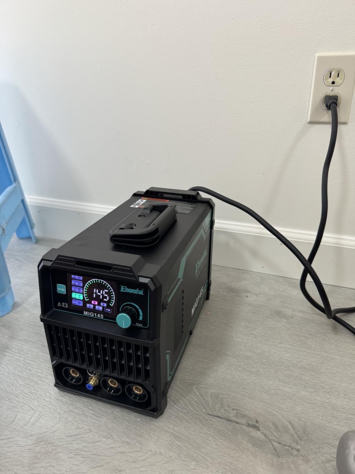 145A 4-in-1 MIG Welder,110V/220V Dual Voltage Gas MIG/Flux Core MIG/Lift TIG/Stick Multiprocess MIG Welding Machine,Portable IGBT Inverter with Synergic Control & Auto Darkening Helmet,Gloves customer photo 1