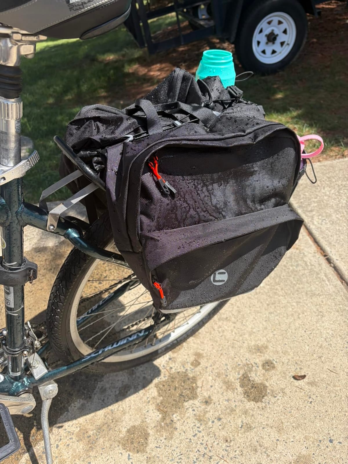 WOTOW Bike Pannier Bag, Rear Rack Bag with Dual Water Bottle Holder, 36L | Waterproof, Reflective Electric Bicycle Saddle Bags, Ebike Accessories for Grocery Shopping, Commuting customer photo 2