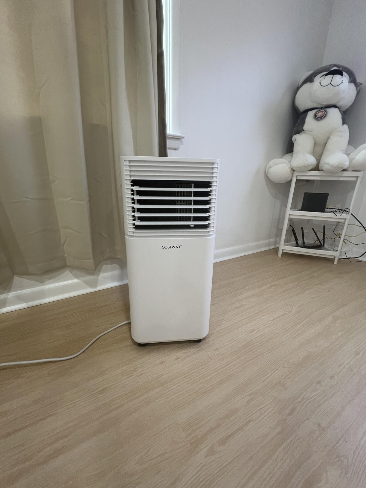 COSTWAY Portable Air Conditioners, 8000 BTU Portable AC Unit with Remote Control, Cooling for Room Spaces up to 230 sq.ft, with Sleep Mode, 24H Timer, Dehumidifier, Fan (8000 BTU, Grey) customer photo 1