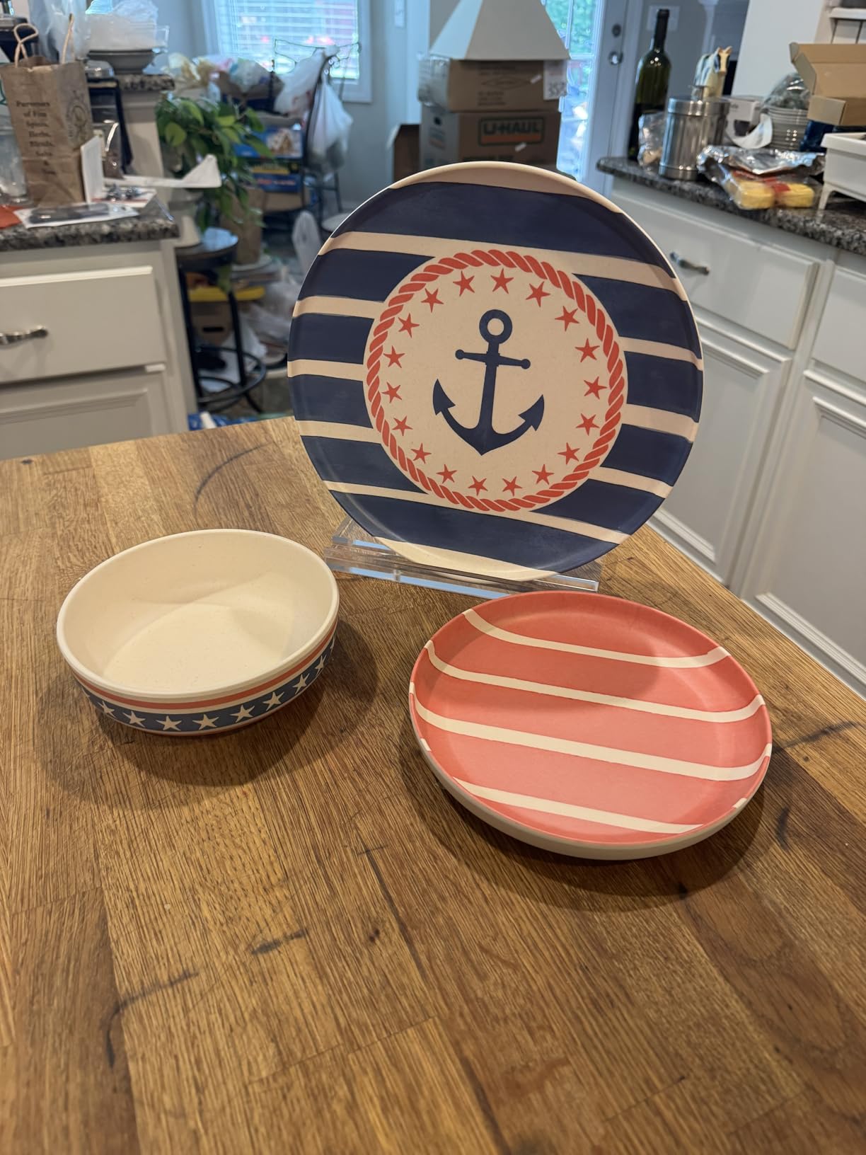 Oneida 24 Seven Wharfside Melamine 24-Piece Dinnerware Set for 8 | dishwasher safe | plates and bowls sets for kitchen and dining | 10.6 inch plate, dish set, dishes | 2.125 inch, 22oz customer photo 1
