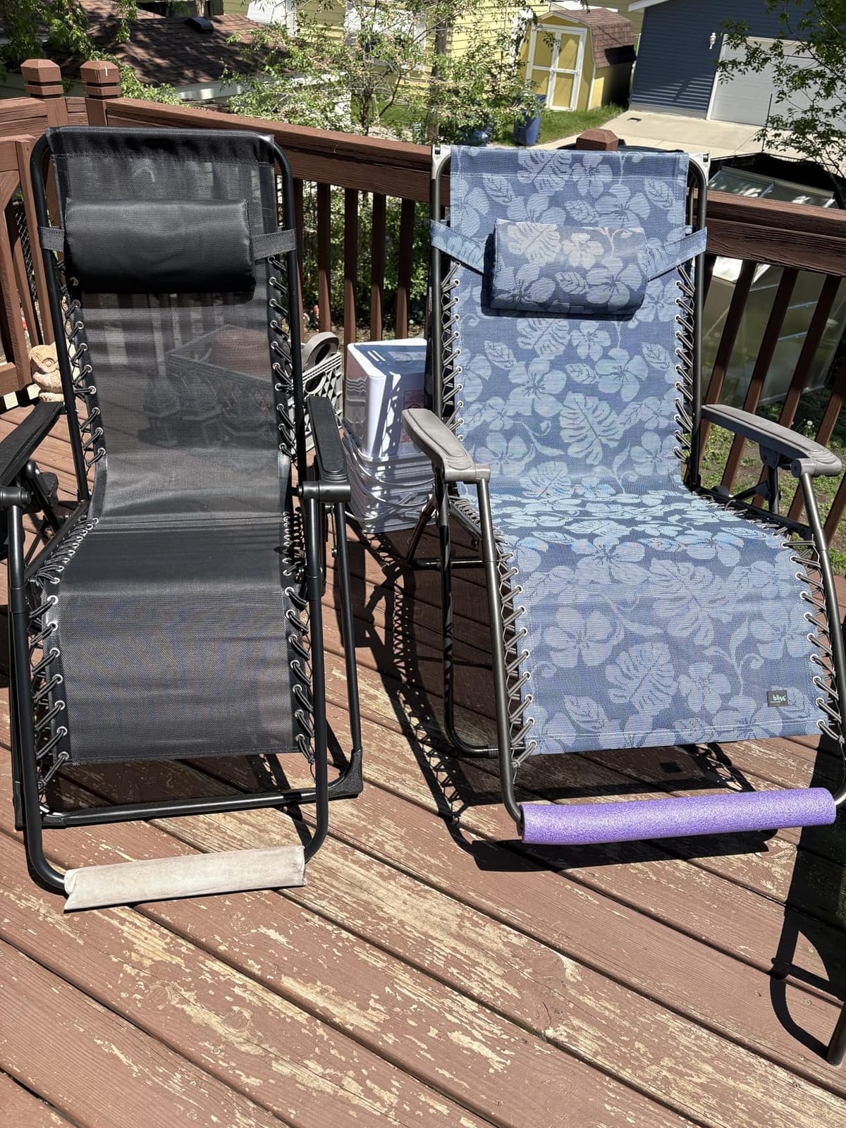 NEWBULIG Zero Gravity Chair, Folding Patio Recliner with Cup Holder Trays | Portable Patio Chairs, Lounge Chair for Outdoor, Indoor, Beach, Pool, Camping, Balcony, Porch, Black customer photo 2