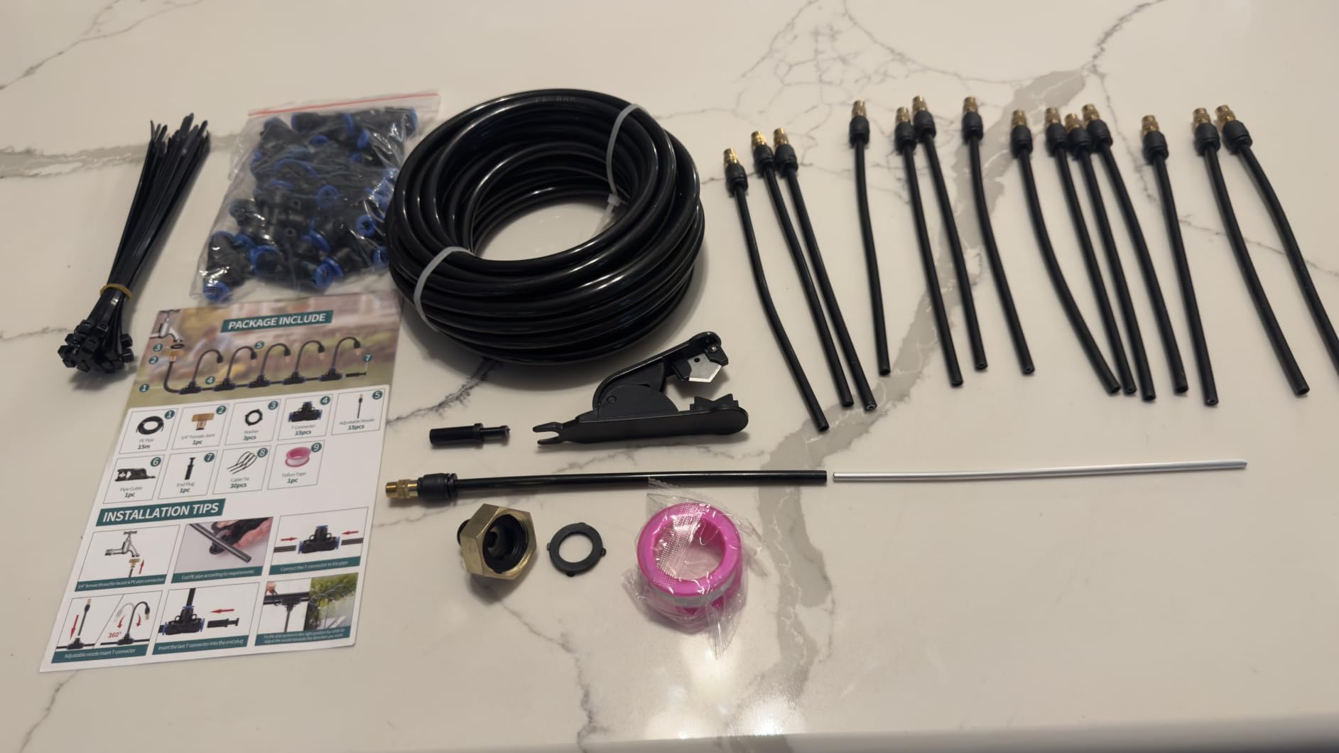 50FT Drip Irrigation System, Complete Garden Watering Kit with Rust-Proof Copper Nozzles - UV Stabilized Flexible Hose for Lawn, Greenhouse, Patio Plants customer photo 2