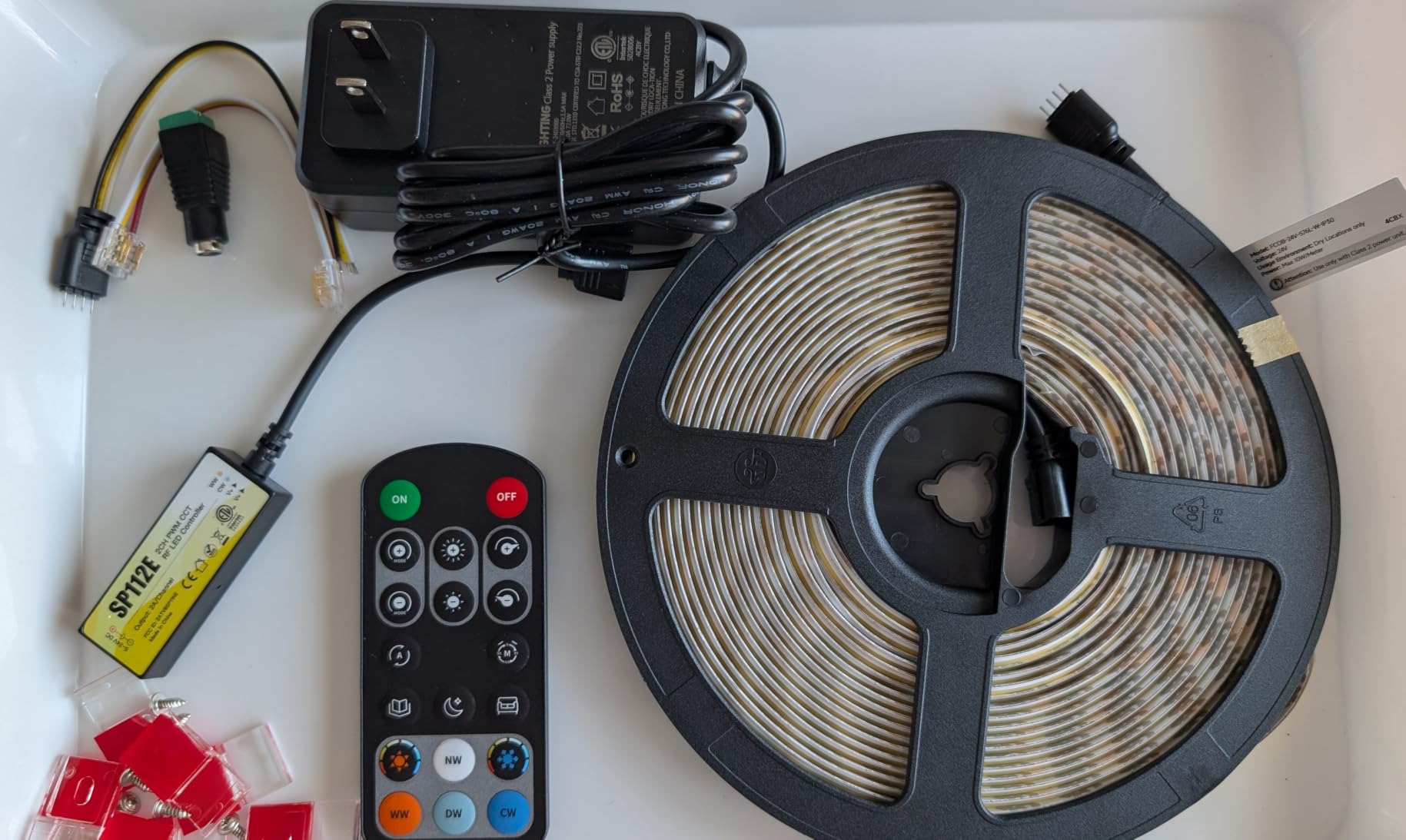 BTF-LIGHTING COB FCOB Dimmable CCT LED Strip Kit DC24V,UL Listed,16.4FT | 8mm wide,No Voltage Drop,Tunable 2700K-6500K with RF Remote,CRI 90+ High Density COB Tape for Bedroom Kitchen Under Cabinet customer photo 2