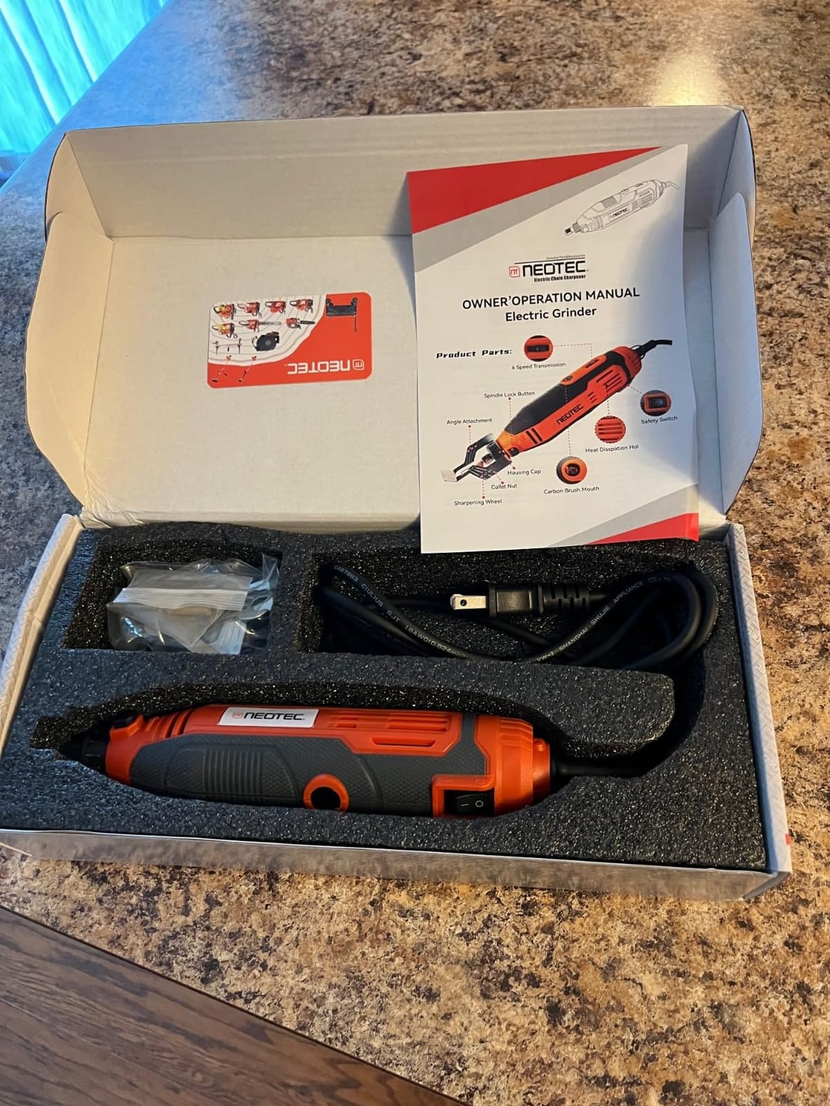 NEO-TEC Electric Chainsaw Sharpener Kit On-Saw Quick Sharpening Tool with Angle Guide 6 Titanium Diamond Bits Restores Dull Chains in Minutes for Forestry Professionals and DIY Yard Work customer photo 1