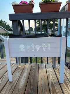 Raised Garden Bed with DIY Chalkboard, 30 x 24 x 18 inch, Green | Wooden Elevated Planter Box with Legs for Vegetables, Herbs and Flowers; Suited to Patios, Lawns and Yards customer photo 2