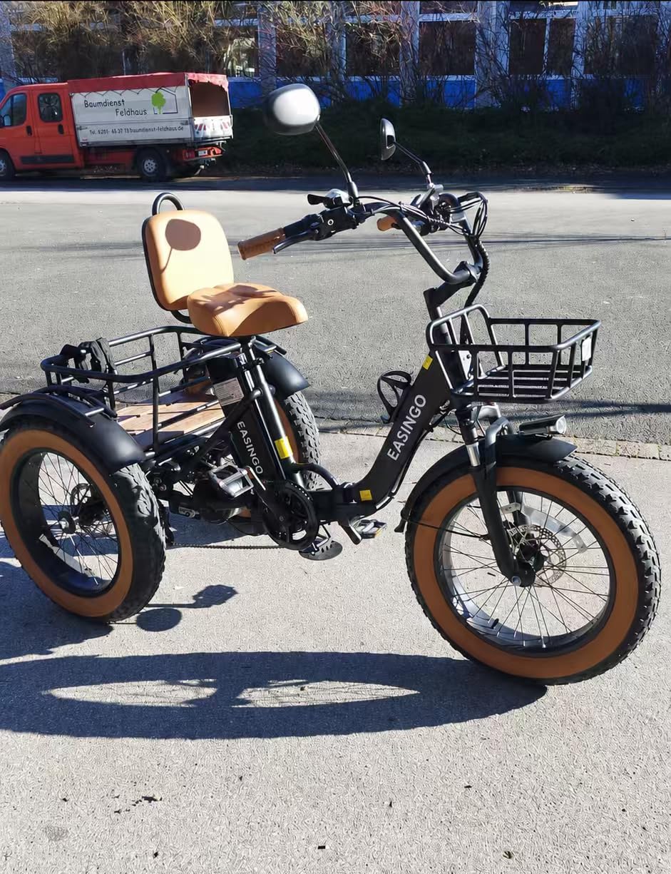 KAKIGO Electric Tricycle with Passenger Seat,Peak 1350W Two Seater Electric Tricycle for Adults,48V 15.6Ah 2 Seater Electric Trike,Front&Rear Basket,Rear Differential customer photo 1