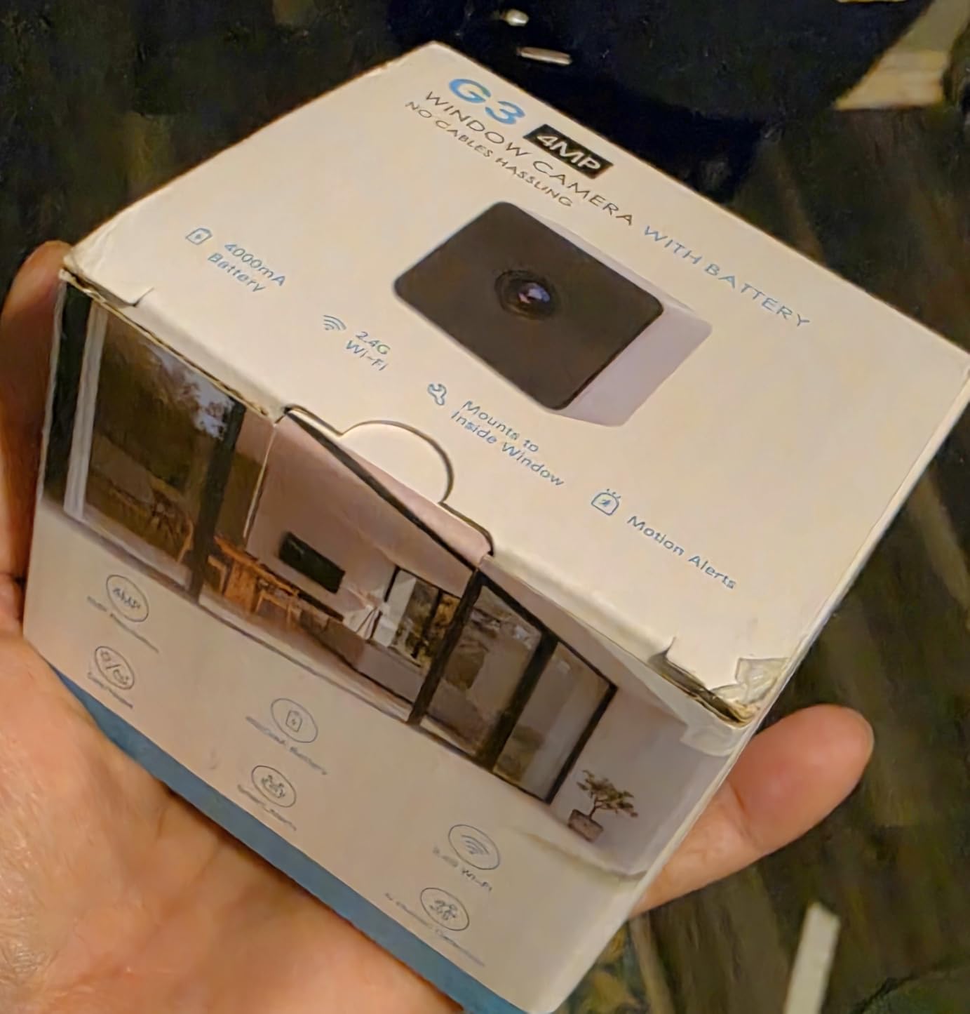 Wireless Window Camera for Indoor: No Wires No Power Outlet | 45-Day Battery for Rental Home Security with 4MP Color Night Vision - 3s DIY No Tools No Drill with Removable Magnetic Mount customer photo 1