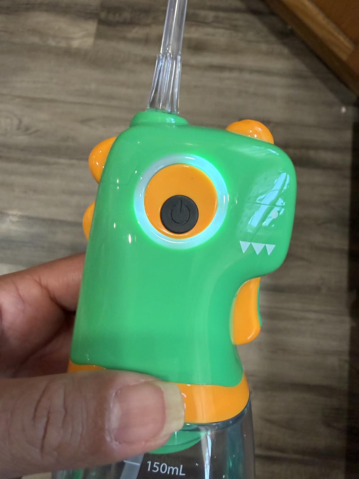 COSLUS C61 Portable Kids Water Flosser, Safe Trigger for Ages 3+, Green customer photo 1