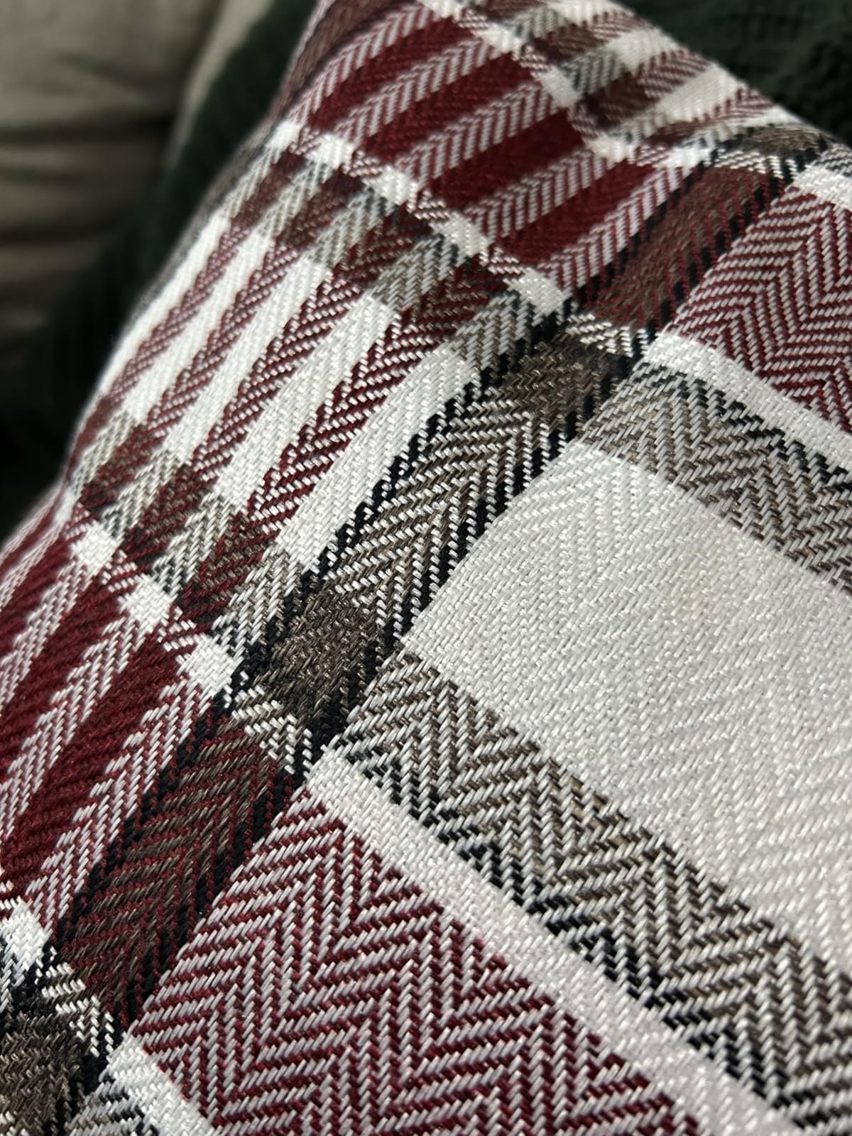 Brown Plaid Long Decorative Lumbar Body Pillow Cover 14x36 for Couch Bed customer photo 2
