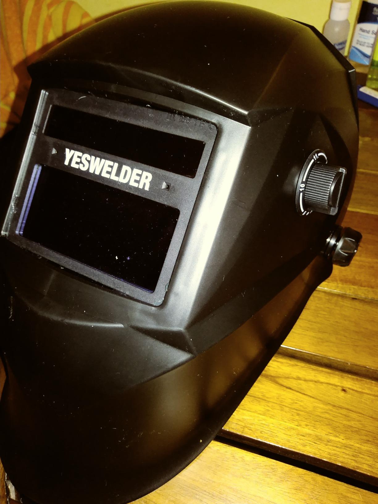 YESWELDER Auto-Shade Welding Helmet, Internal Digital Control, 180° View | three sides auto-darkening, 1/1/1/1 true color, auto adjust, 5 arc sensors, shade 3/4-8/9-14, customized memory presets customer photo 2