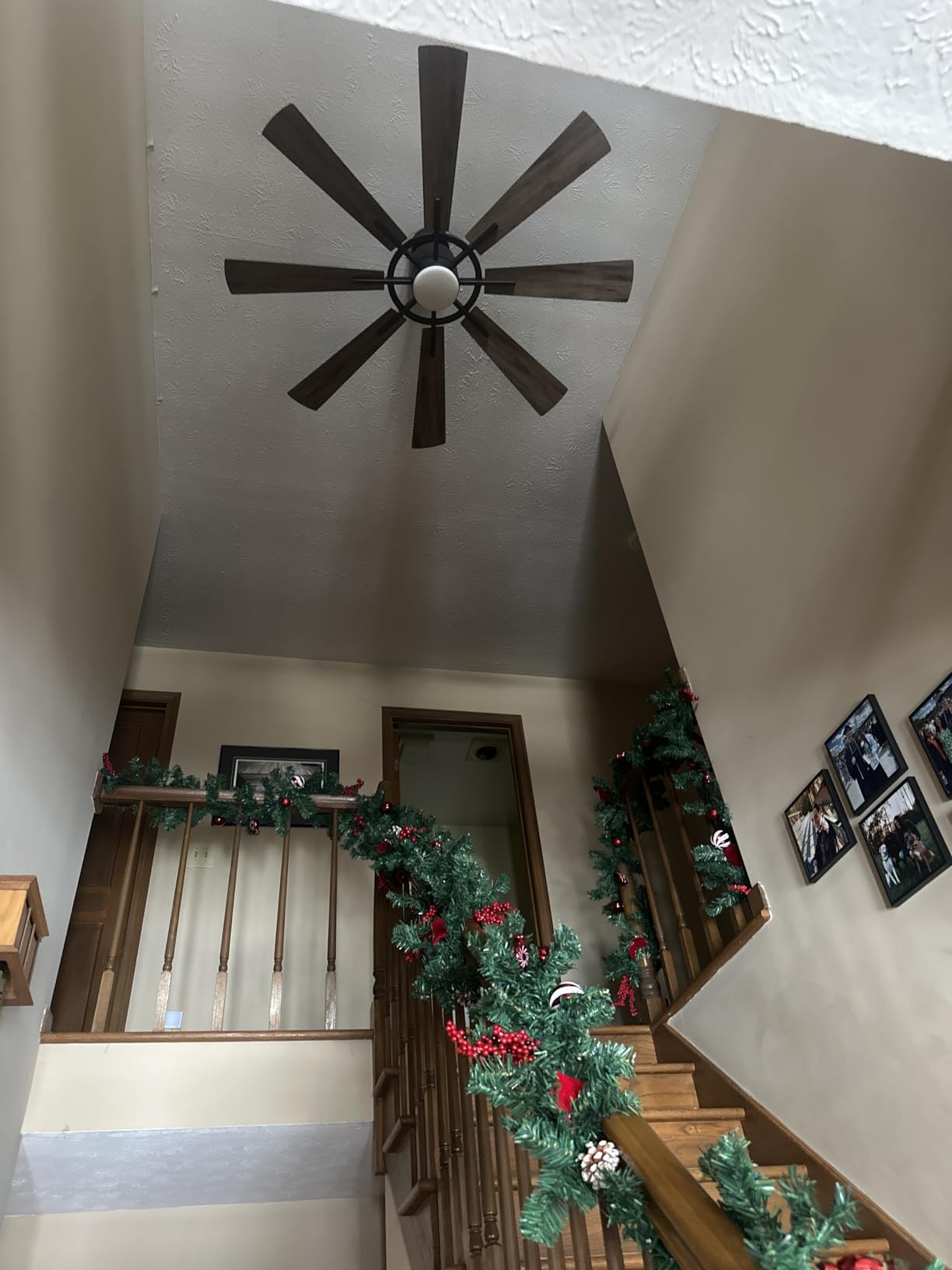 96 Inch Industrial Ceiling Fans without Lights, Large Outdoor Ceiling Fans | Big High CFM Commercial Ceiling Fan for Shop Garage Barn Patio Gazebo, Remote Control, 6-Speed Reversible Quiet DC Motor, Timer, ETL customer photo 1